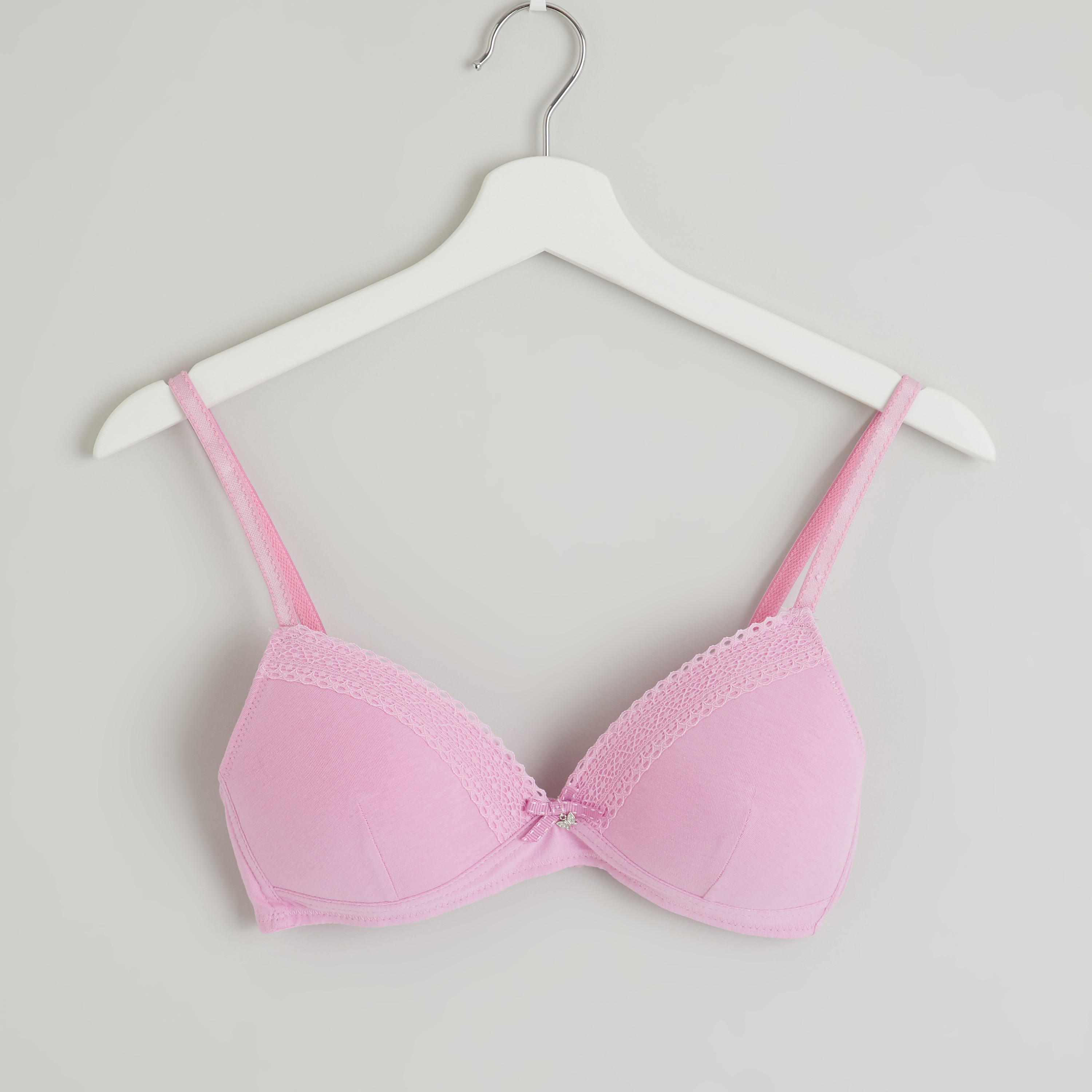 صدريّة تيشيرت مبطّنة بمشبك إغلاق ناعم - طقم من قطعتين-women-clothing-lingerie-bras-image-2