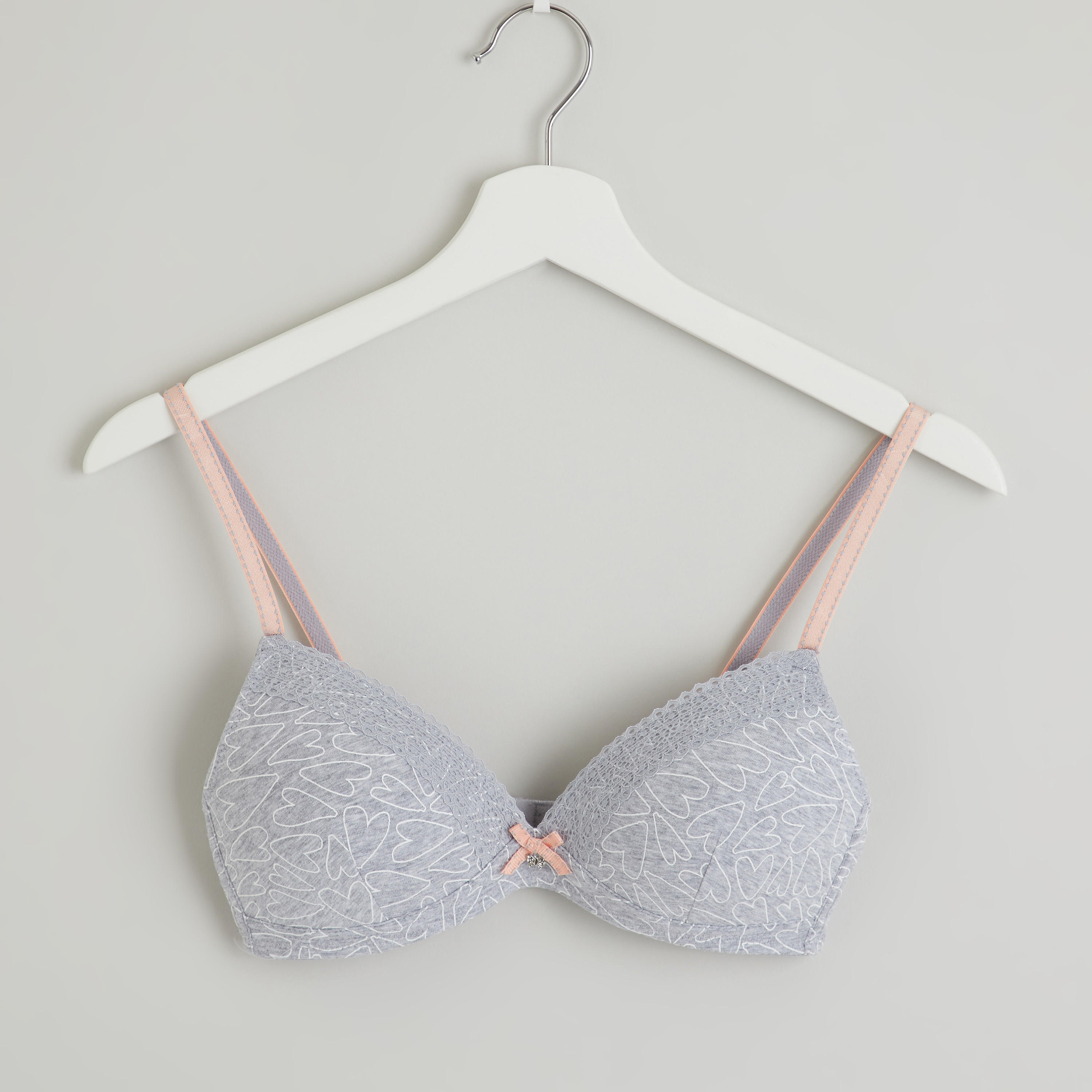 صدريّة تيشيرت مبطّنة بمشبك إغلاق ناعم - طقم من قطعتين-women-clothing-lingerie-bras-image-2