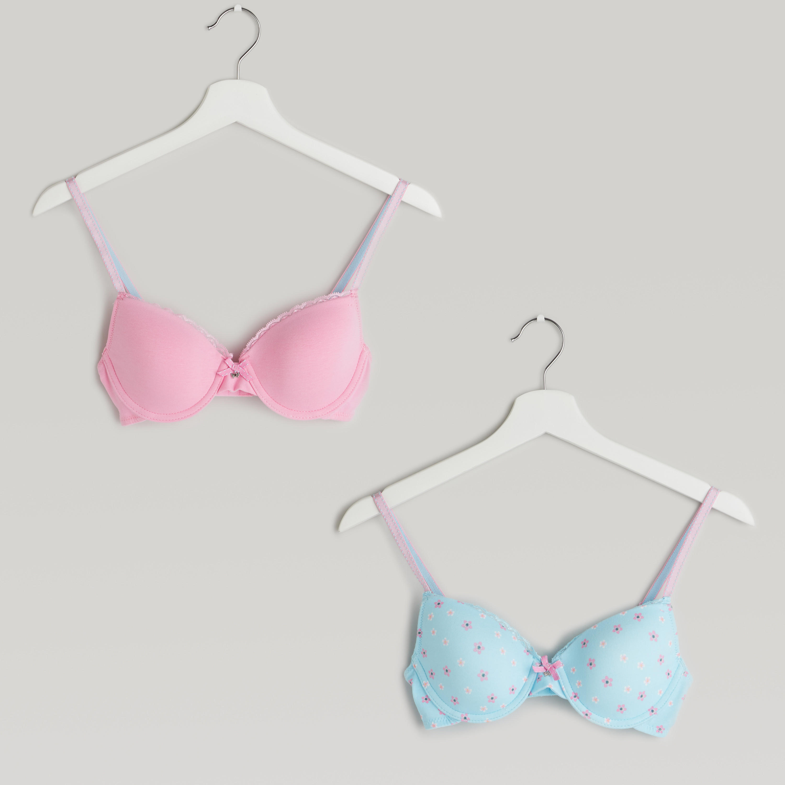 صدريّة تيشيرت مبطّنة بمشبك إغلاق - طقم من قطعتين متنوعتين-women-clothing-lingerie-bras-image-1