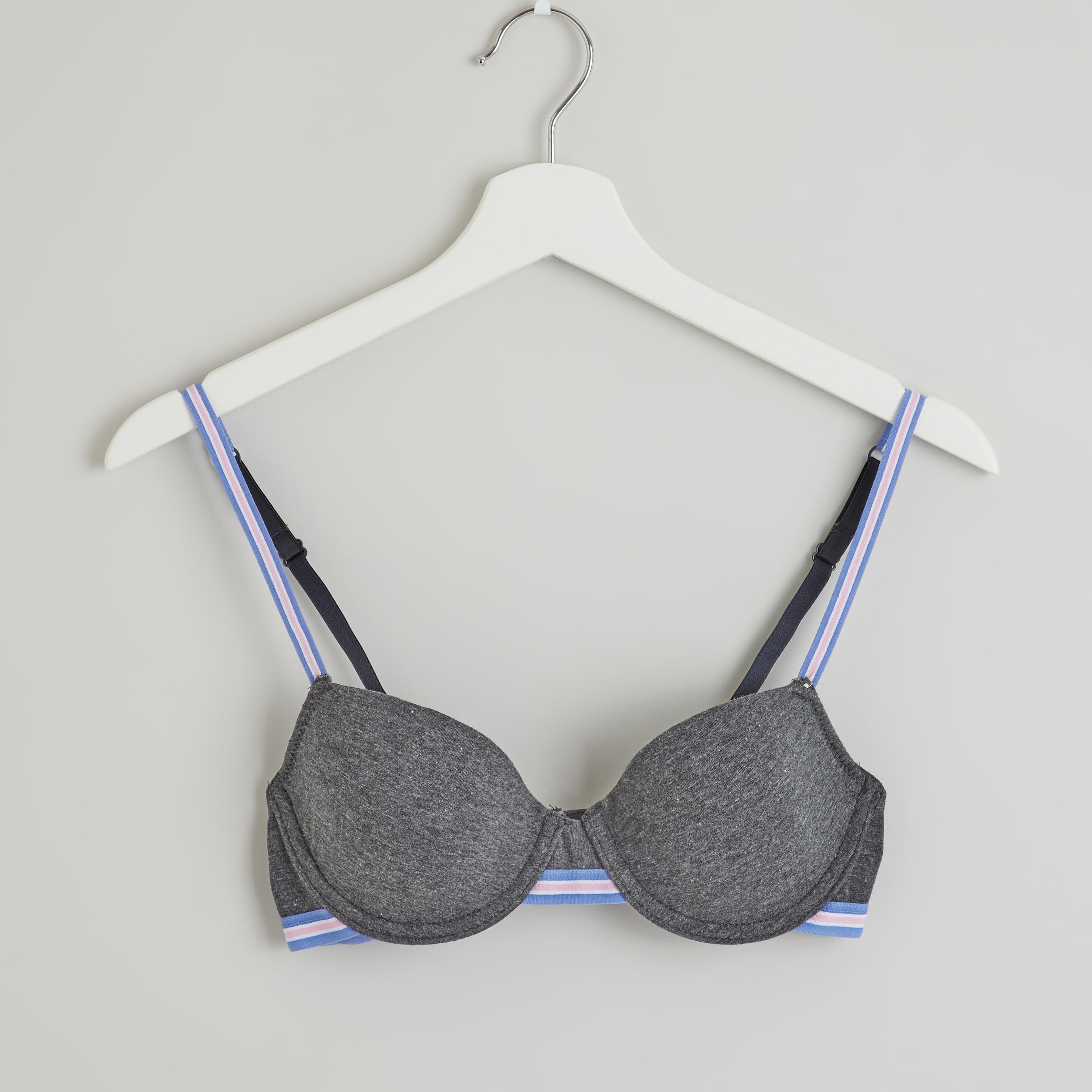 صدريّة تيشيرت مبطّنة بمشبك إغلاق ناعم - طقم من قطعتين متنوعتين-women-clothing-lingerie-bras-image-2