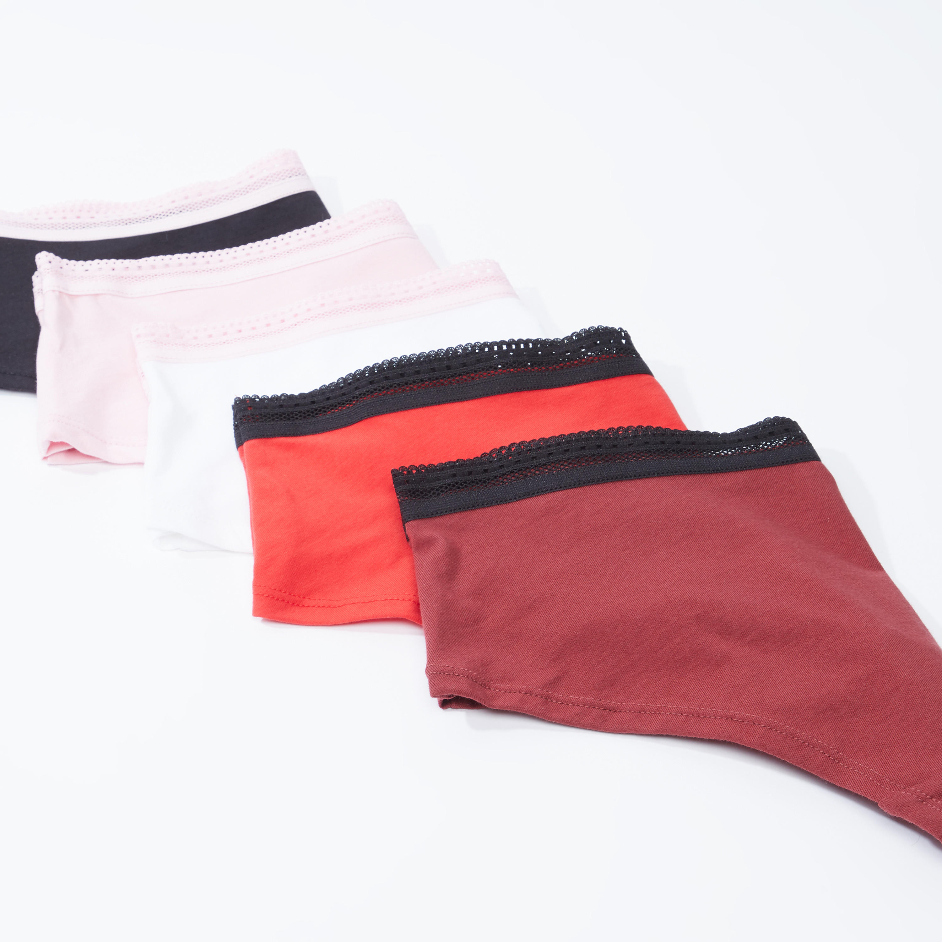 سراويل داخلية بخصر مطّاطي واسع بألوان متنوعة - طقم من  5 قطع-women-clothing-lingerie-panties-image-3