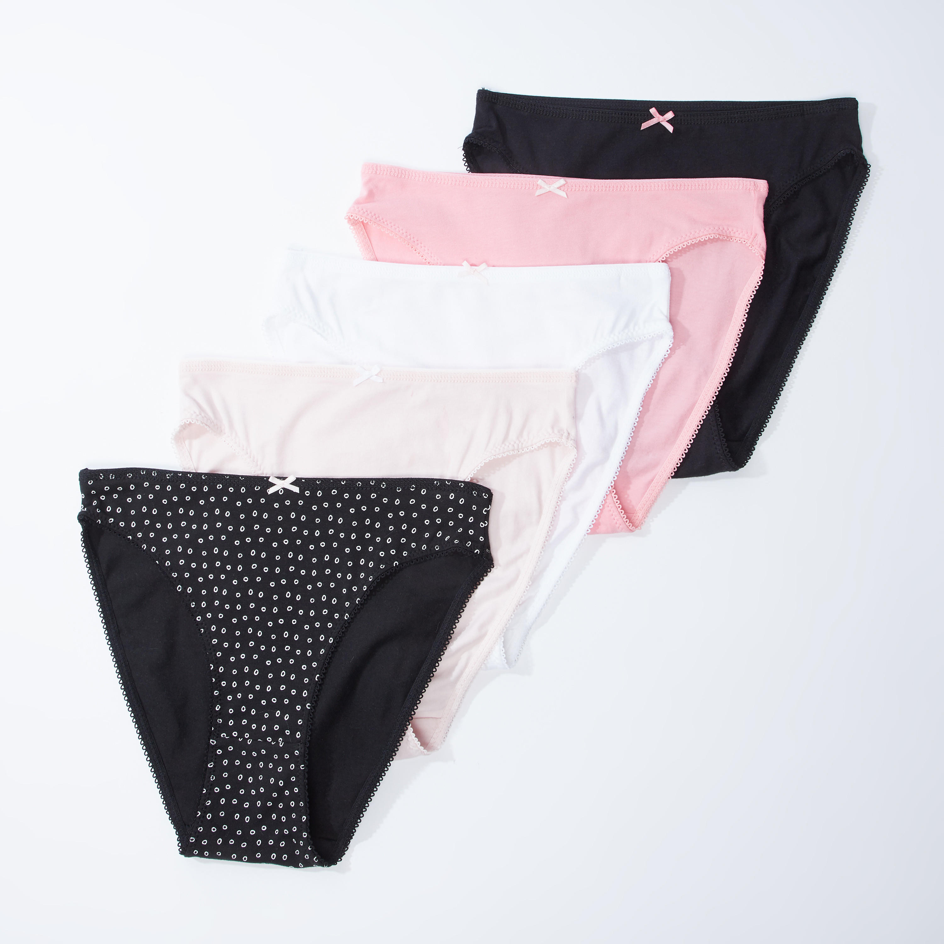سراويل داخلية متنوعة بتفاصيل دانتيل - طقم من 5 قطع-women-clothing-lingerie-panties-image-1