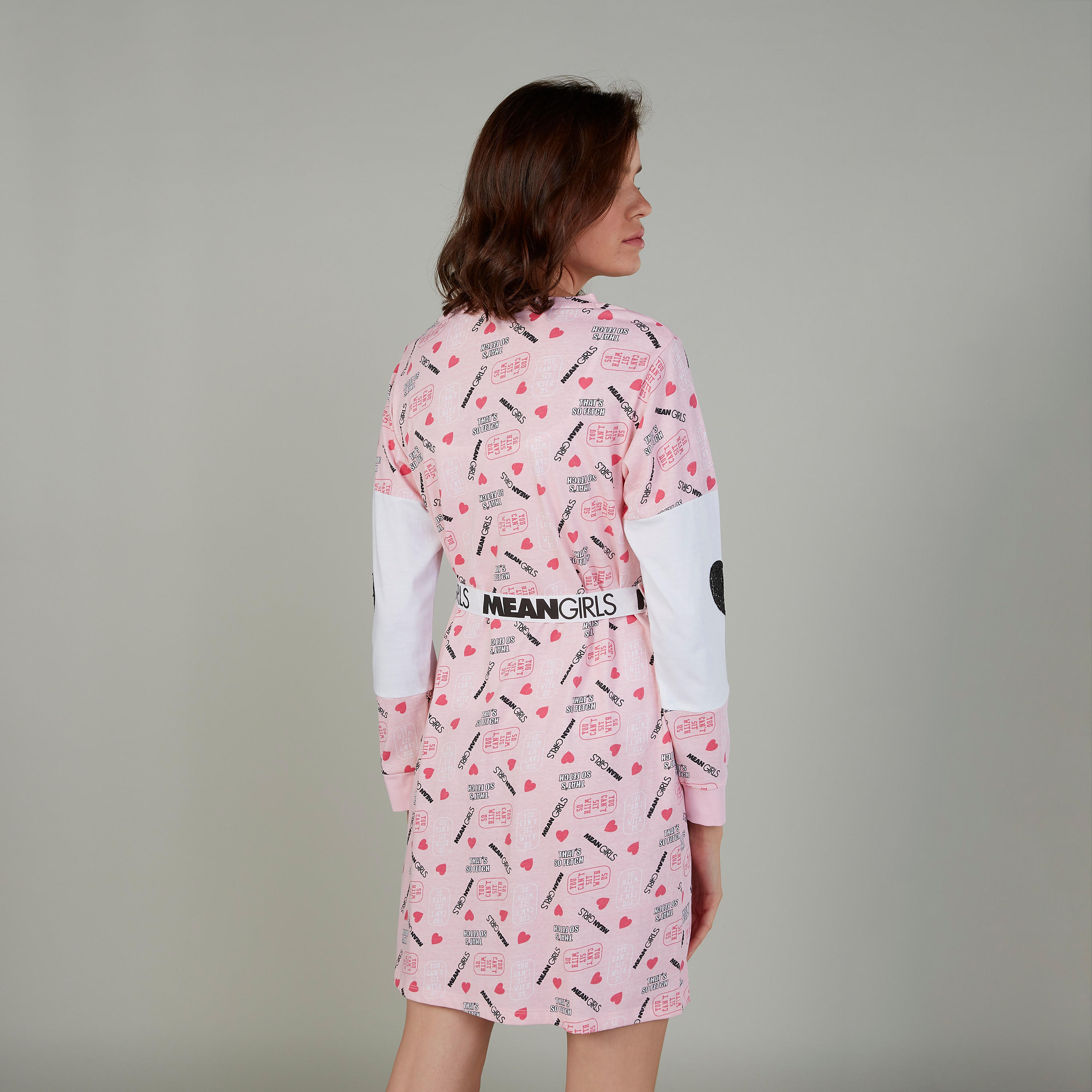 قميص نوم مستدام بأكمام طويلة وأربطة وطبعات -women-clothing-nightwear-nighties-image-4
