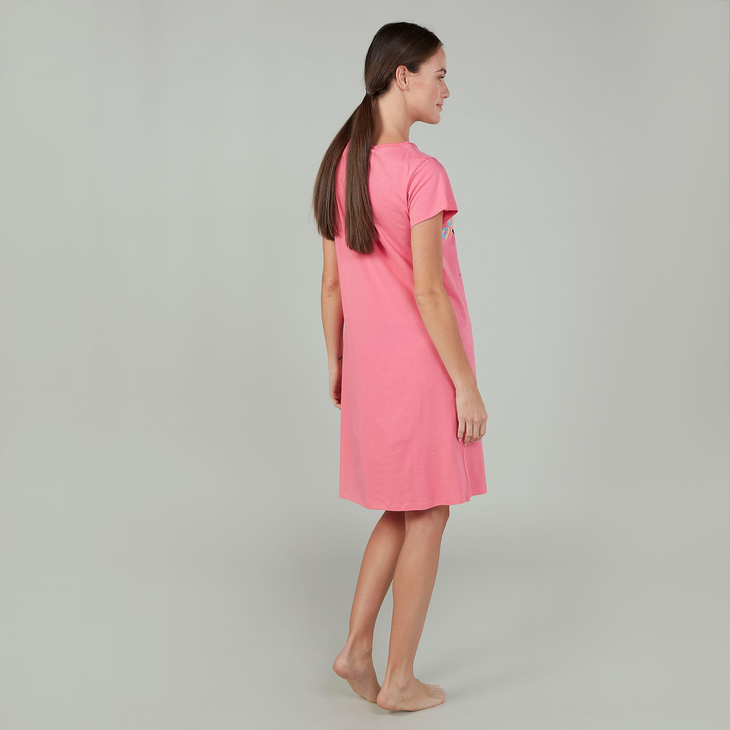 قميص نوم بياقة مستديرة وأكمام قصيرة وطبعات - طقم من قطعتين-women-clothing-nightwear-nighties-image-5