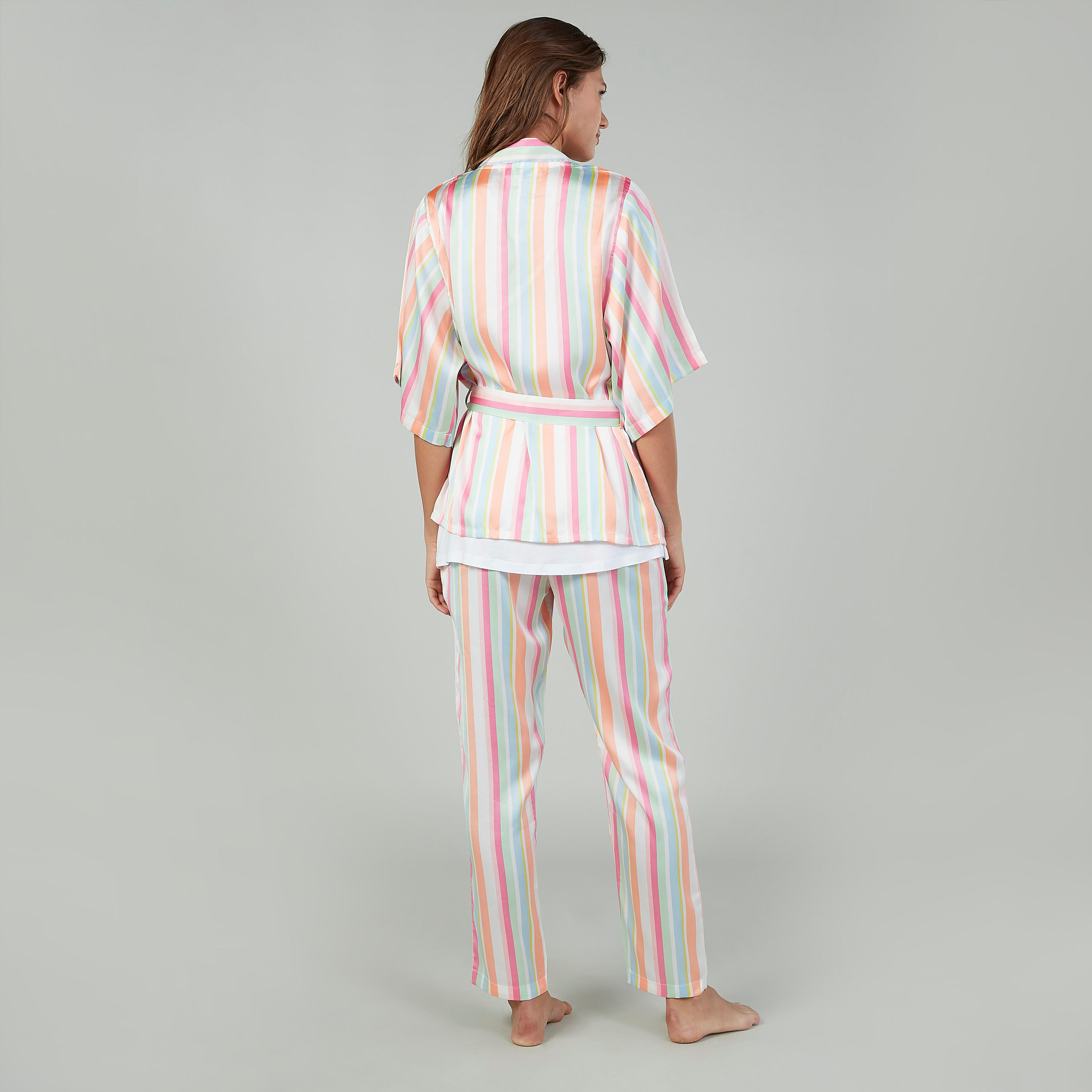 طقم ملابس نوم مخططة من 3 قطع-women-clothing-nightwear-pyjamas-longsets-image-4