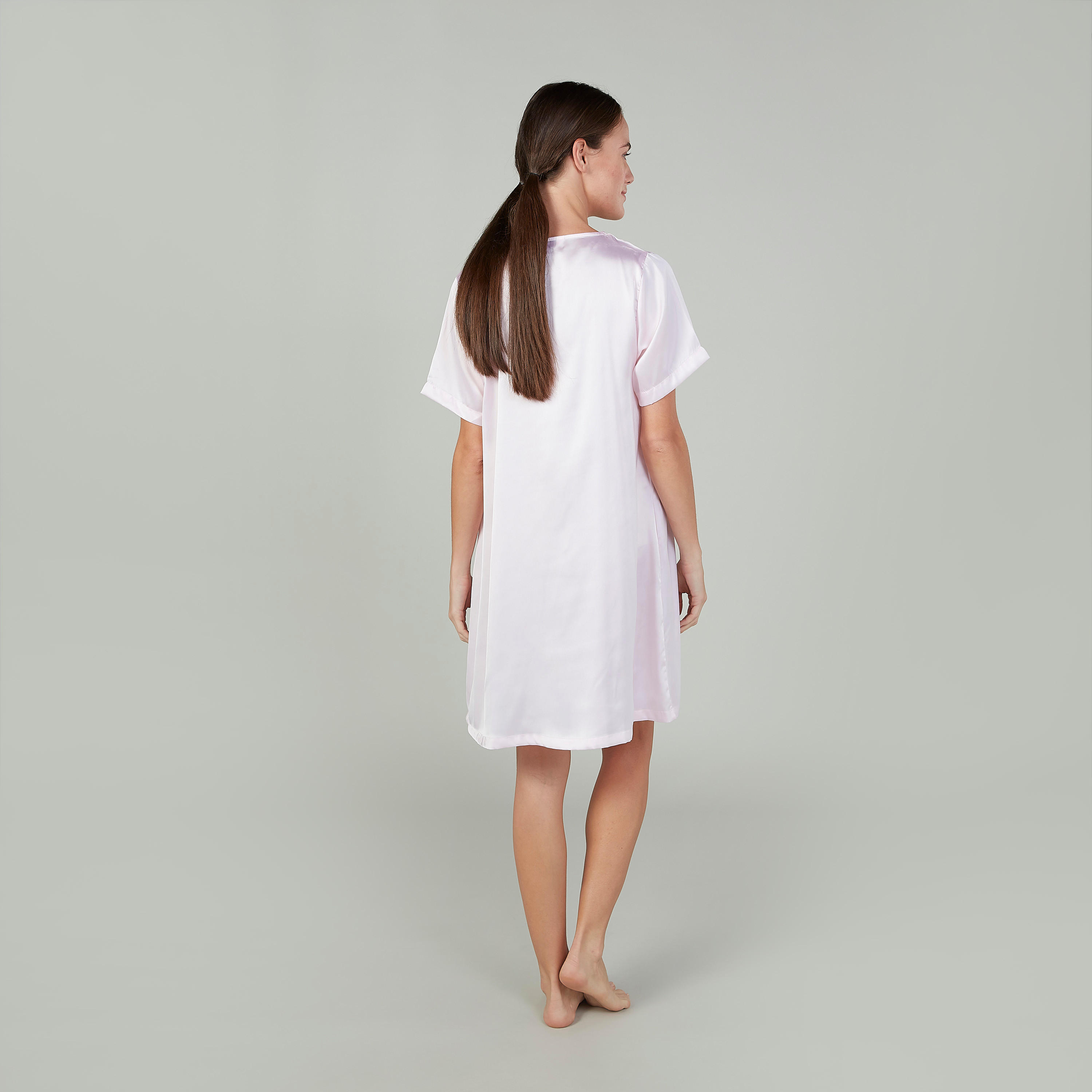 فستان نوم بياقة مستديرة وأكمام قصيرة - طقم من قطعتين-women-clothing-nightwear-nighties-image-4