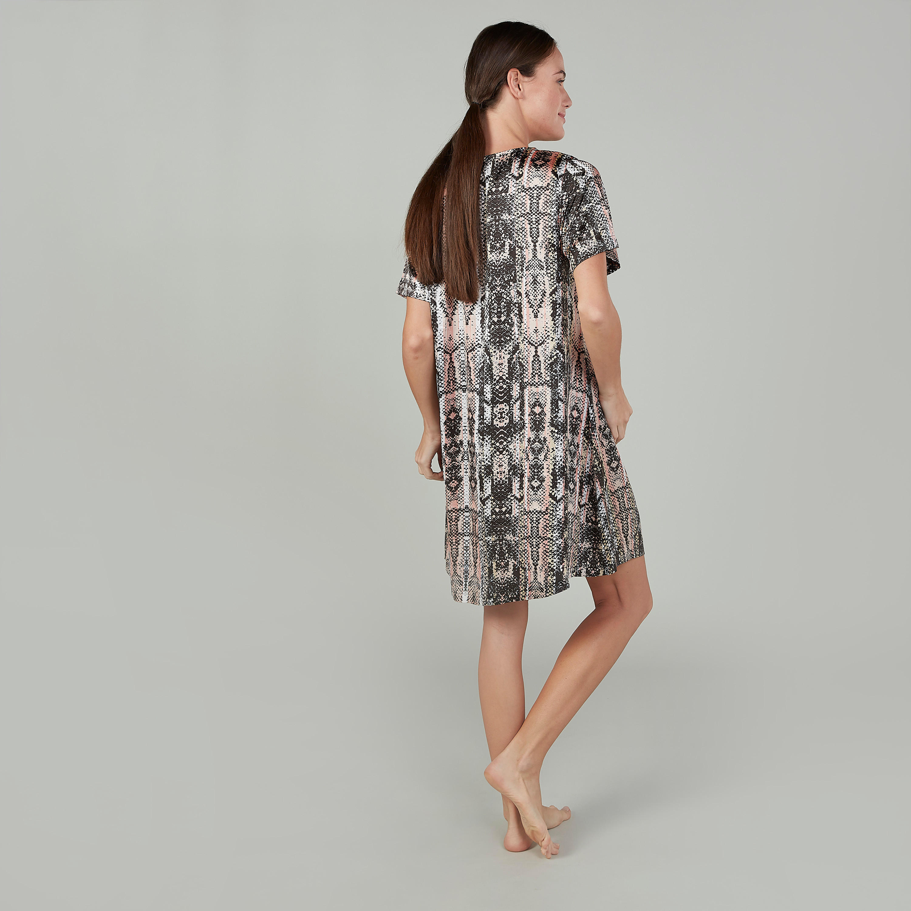 فستان نوم بياقة مستديرة وأكمام قصيرة - طقم من قطعتين-women-clothing-nightwear-nighties-image-5
