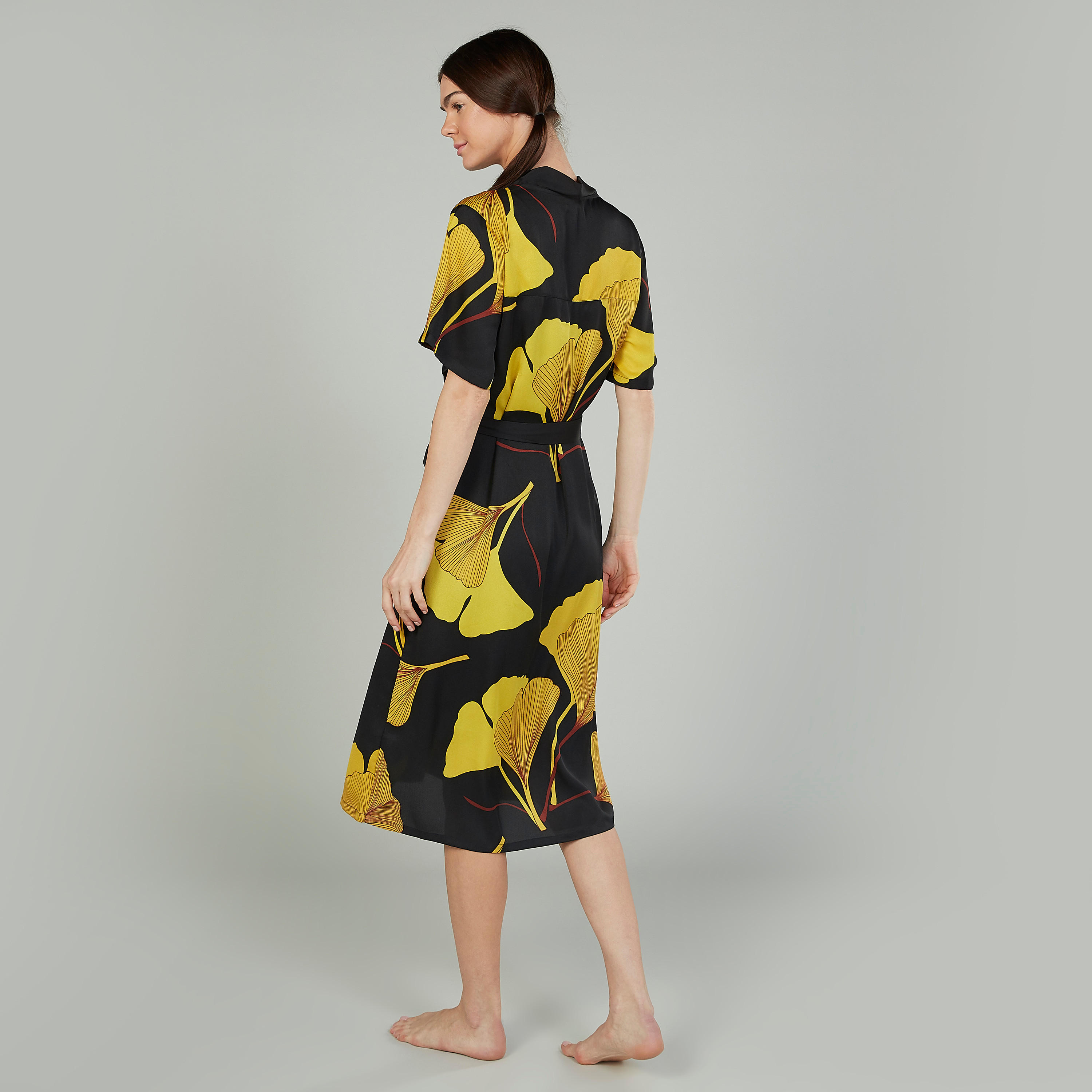 Printed Robe with Short Sleeves and Tie Ups-women-clothing-nightwear-robes-image-4