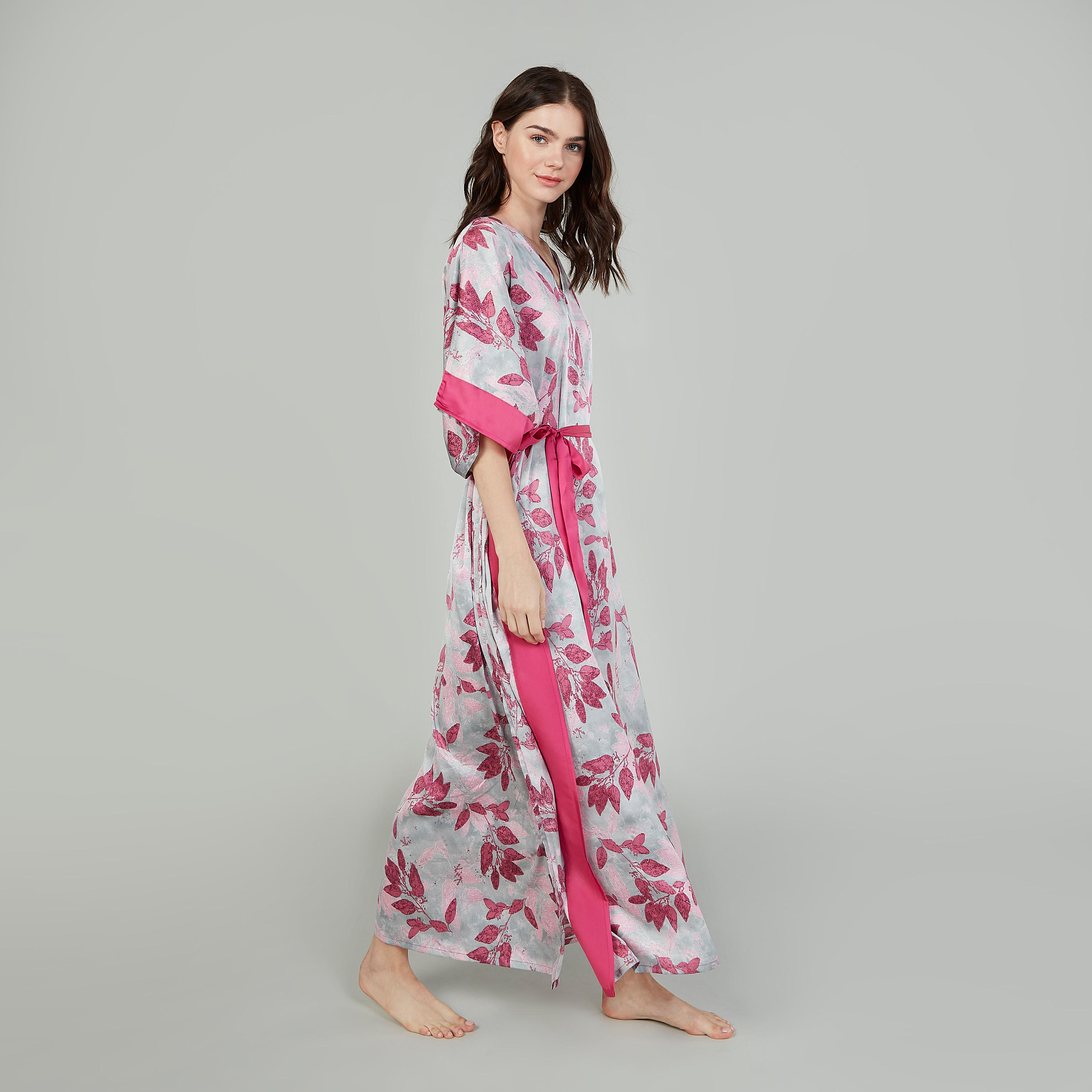 قميص نوم بأكمام متصلة وأربطة وطبعات-women-clothing-nightwear-nighties-image-4
