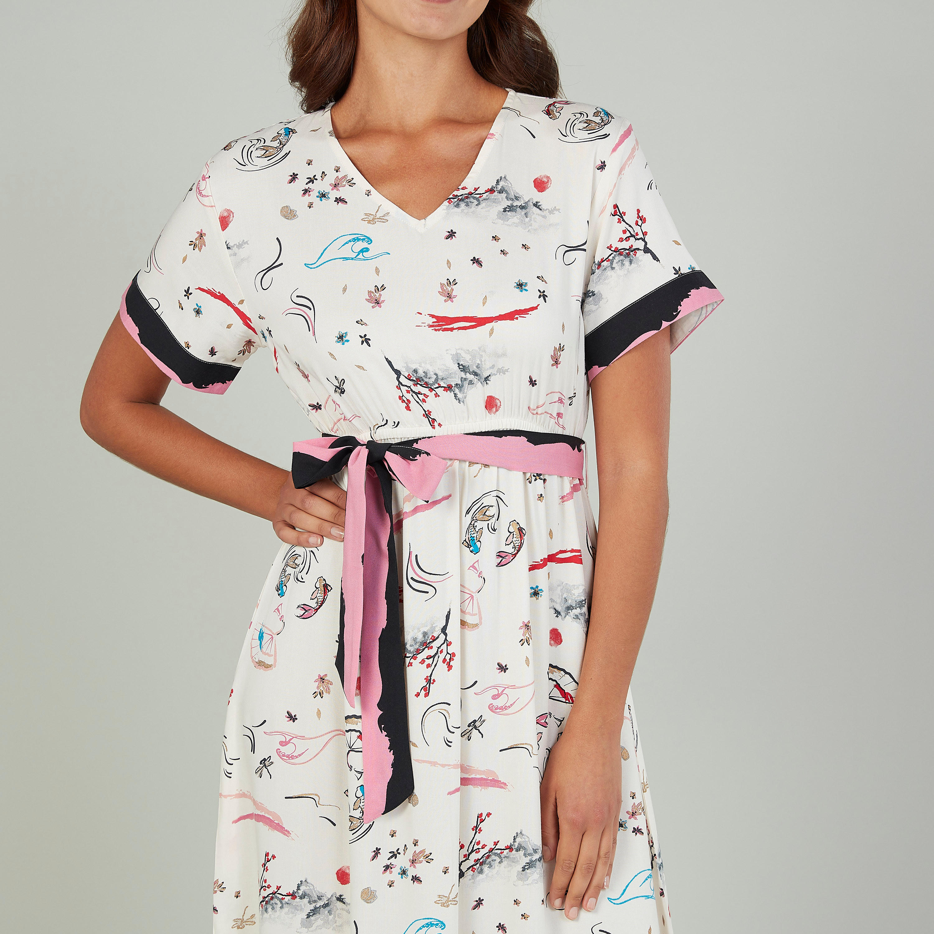 قميص نوم بأكمام قصيرة وأربطة وطبعات-women-clothing-nightwear-nighties-image-2