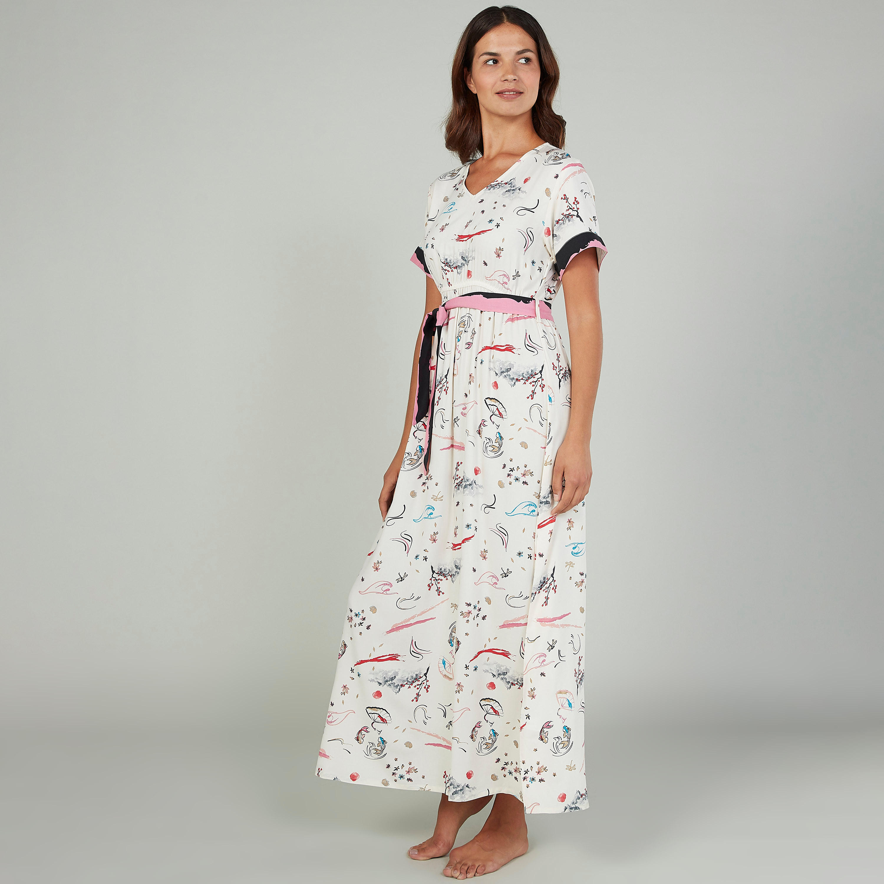 قميص نوم بأكمام قصيرة وأربطة وطبعات-women-clothing-nightwear-nighties-image-3