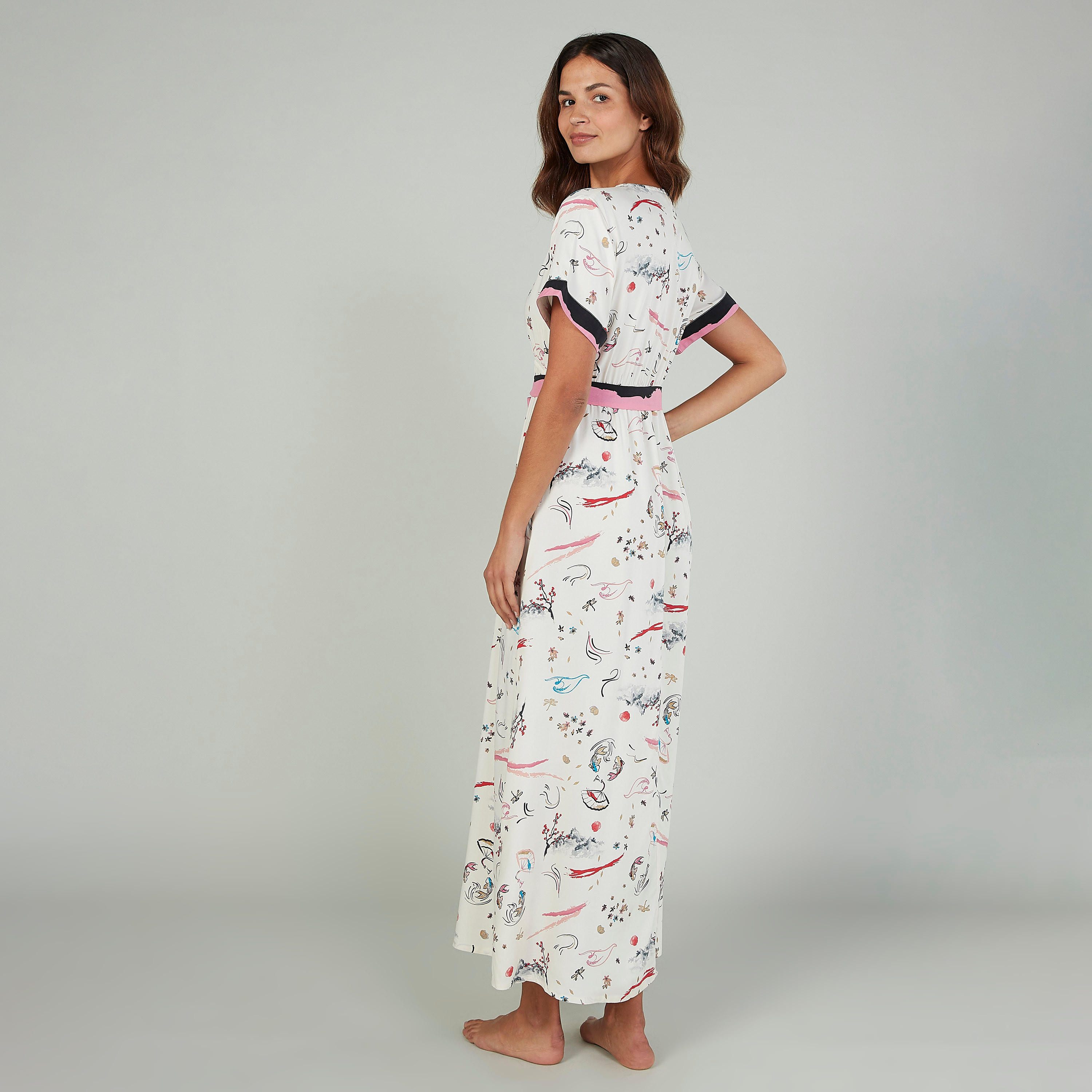 قميص نوم بأكمام قصيرة وأربطة وطبعات-women-clothing-nightwear-nighties-image-4