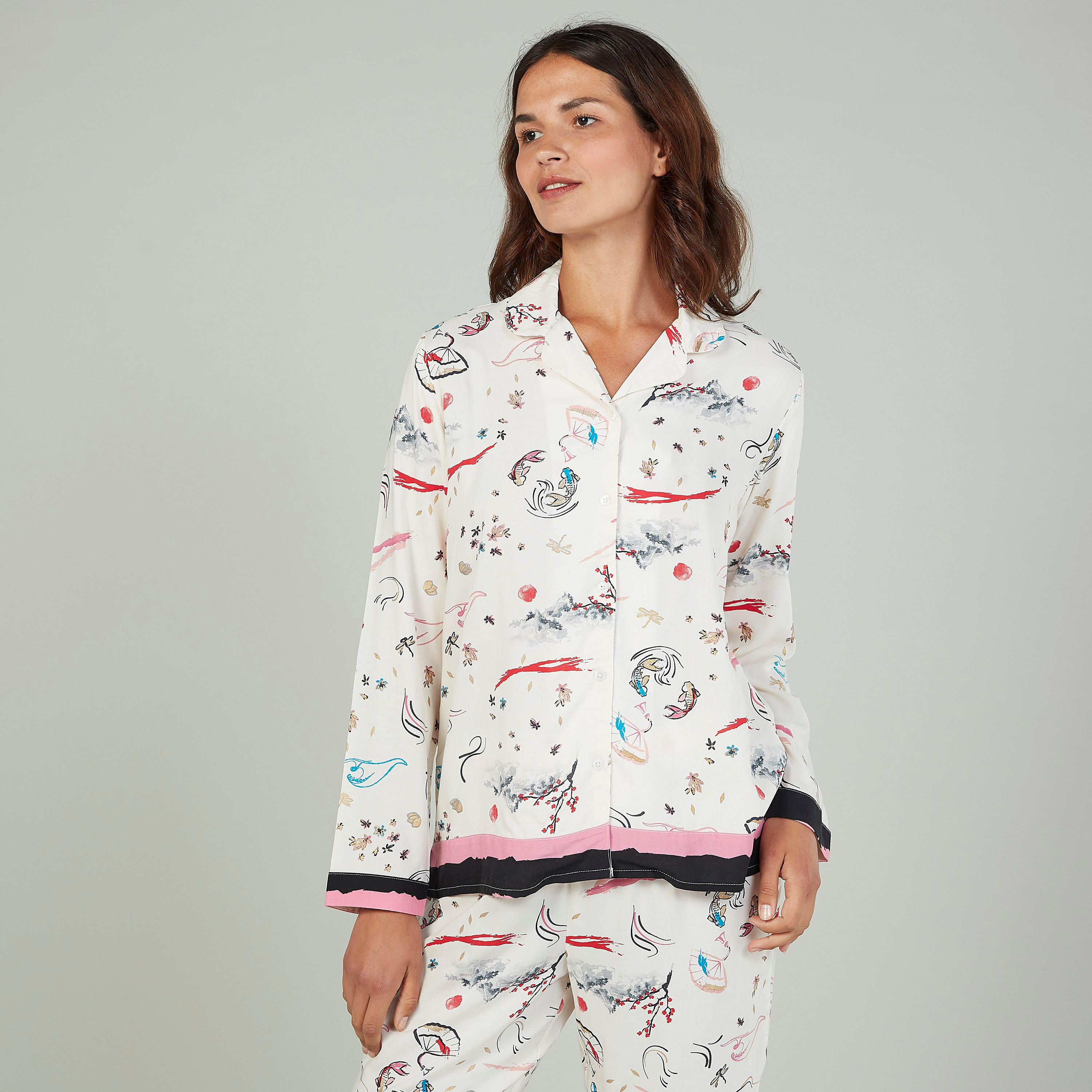 Printed Long Sleeves Shirt and Full Length Pyjama Set-women-clothing-nightwear-pyjamas-longsets-image-3