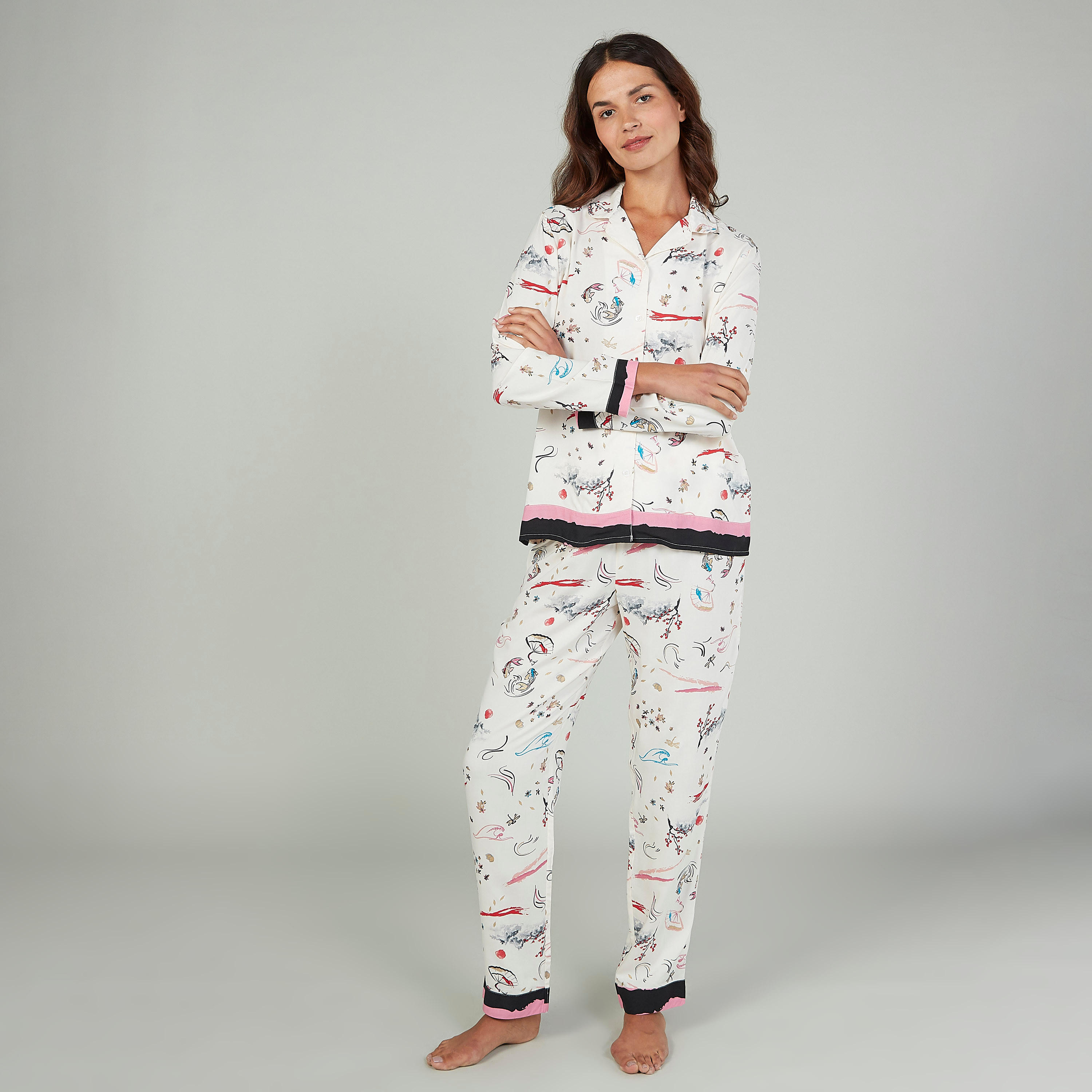 Printed Long Sleeves Shirt and Full Length Pyjama Set-women-clothing-nightwear-pyjamas-longsets-image-4