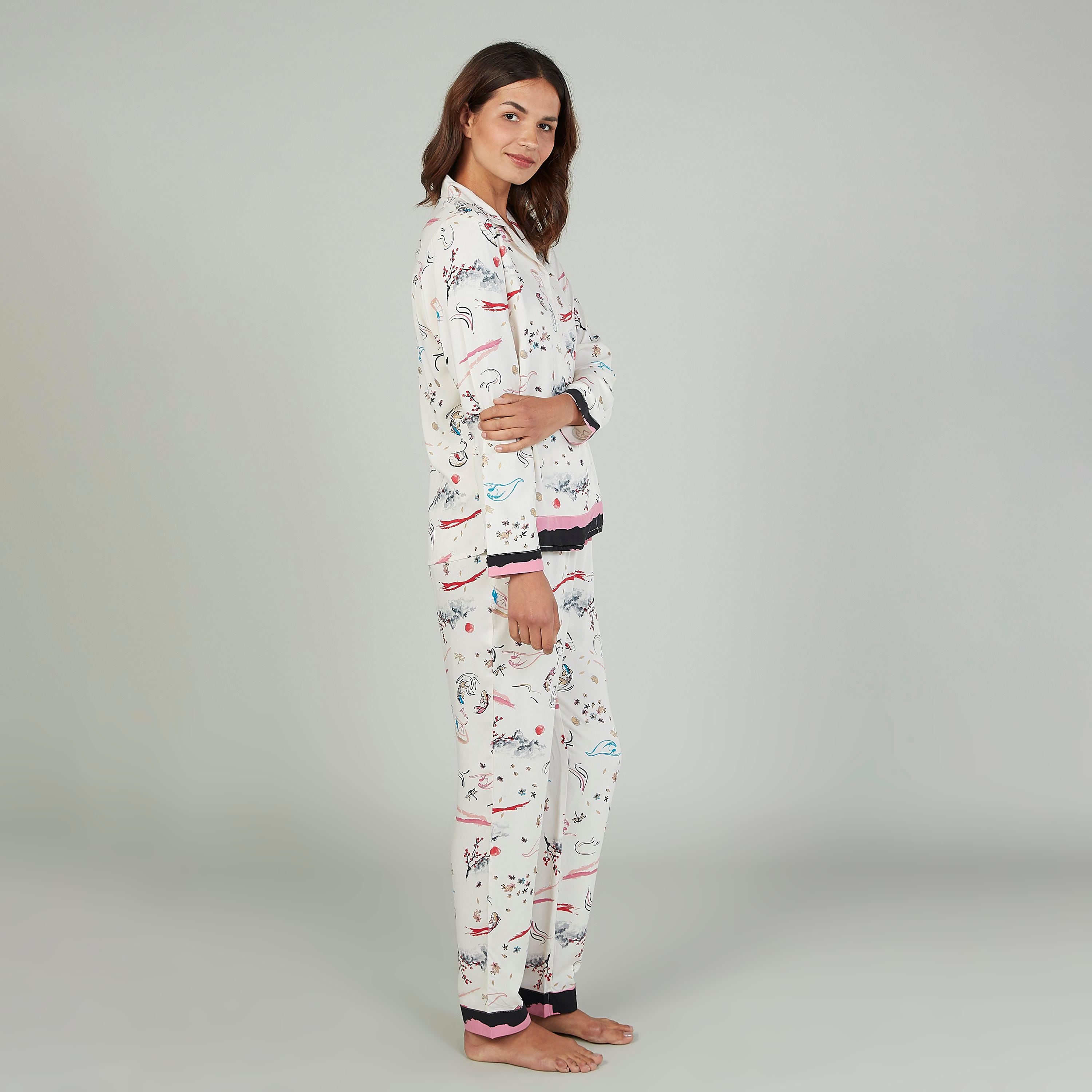 Printed Long Sleeves Shirt and Full Length Pyjama Set-women-clothing-nightwear-pyjamas-longsets-image-6