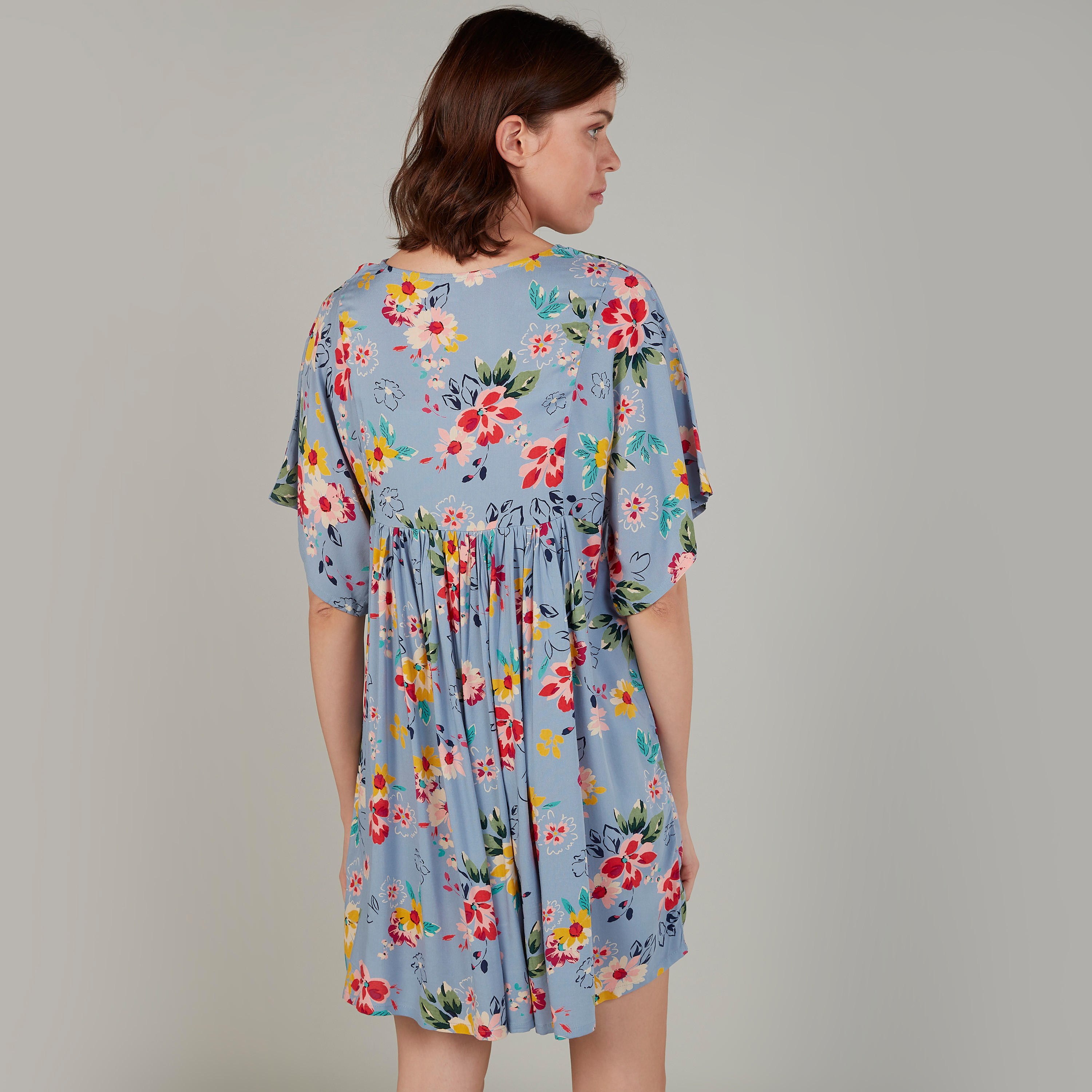 قميص نوم بياقة V وأكمام واسعة بألوان متعددة - طقم من قطعتين-women-clothing-nightwear-nighties-image-5