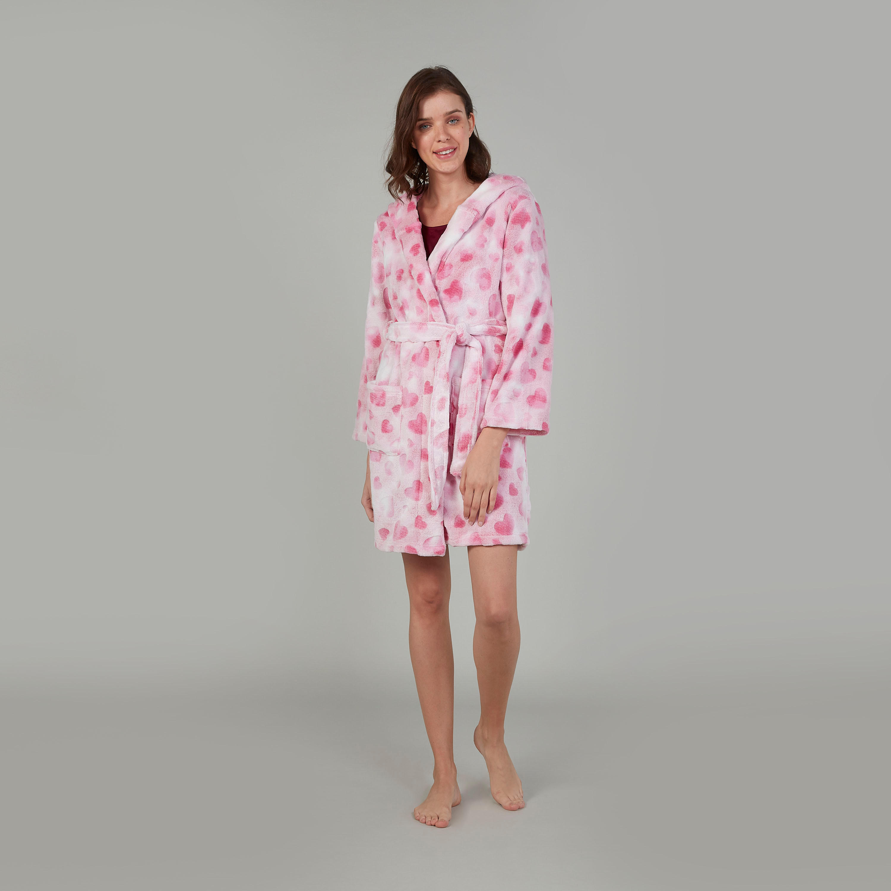 Printed Nightrobe with Long Sleeves and Pocket Detail-women-clothing-nightwear-robes-image-2