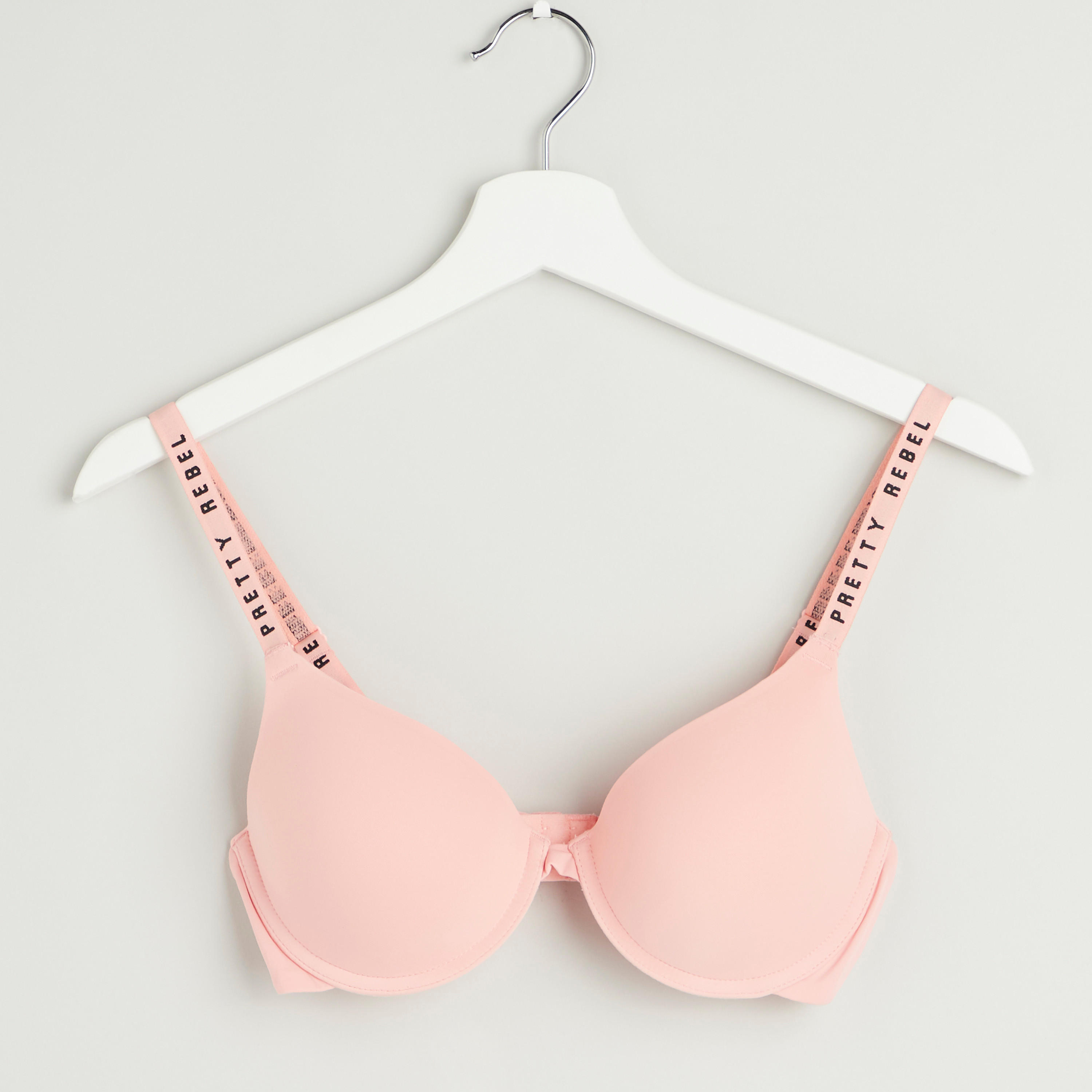 Plain Padded Bra with Printed Spaghetti Straps-women-clothing-lingerie-bras-image-1