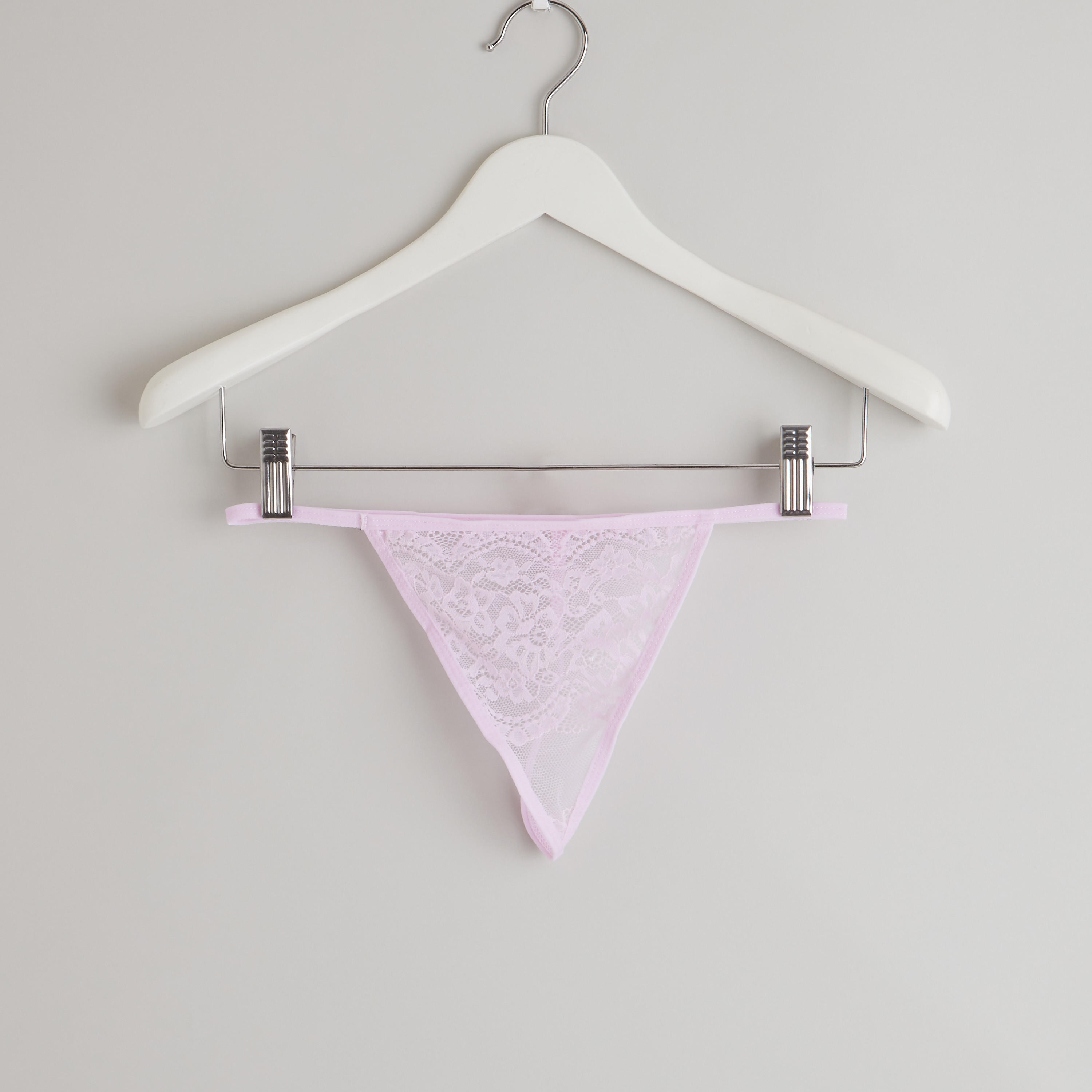 قميص نوم طويل بياقة V وتفاصيل دانتيل مع ثونج-women-clothing-nightwear-nighties-image-4