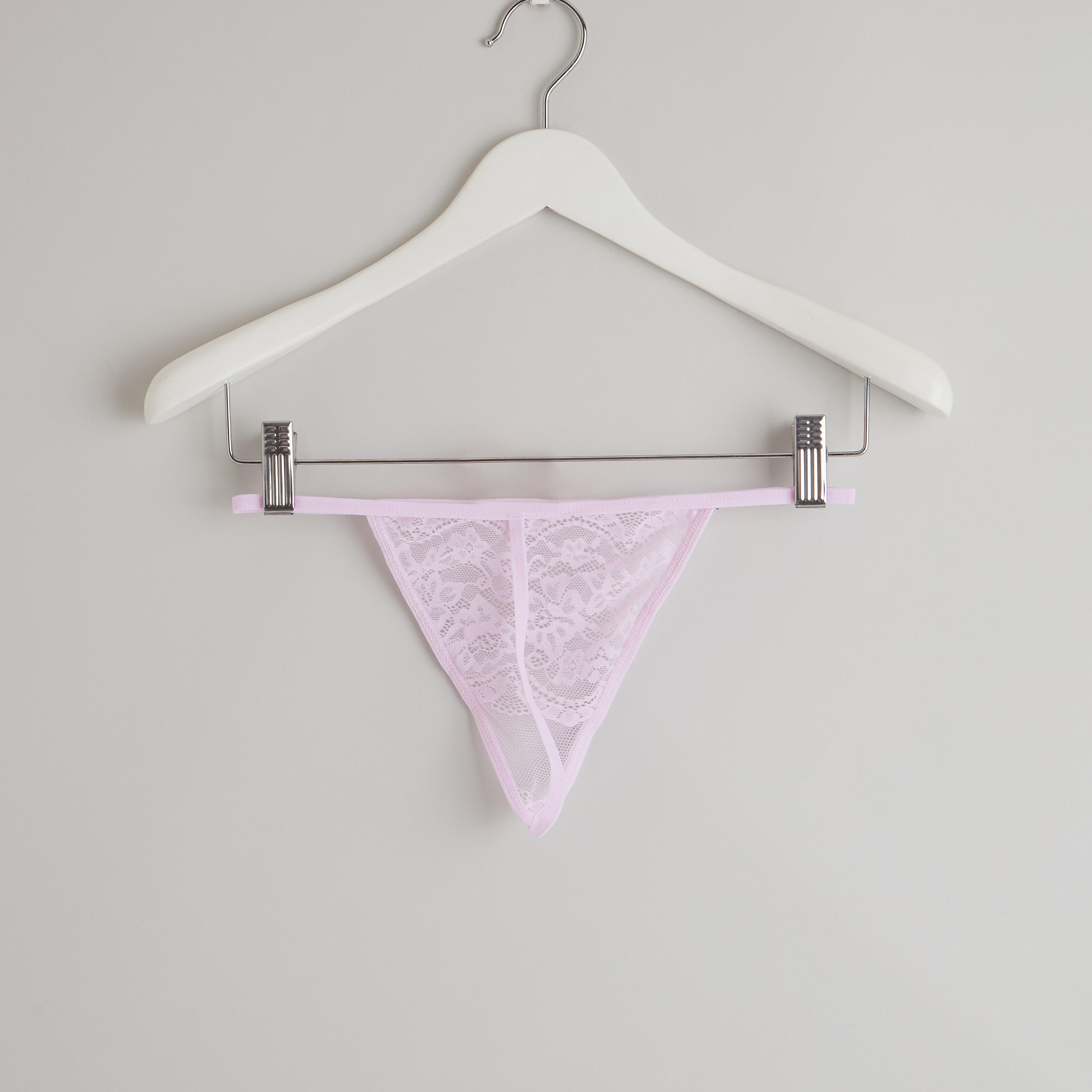 قميص نوم طويل بياقة V وتفاصيل دانتيل مع ثونج-women-clothing-nightwear-nighties-image-5