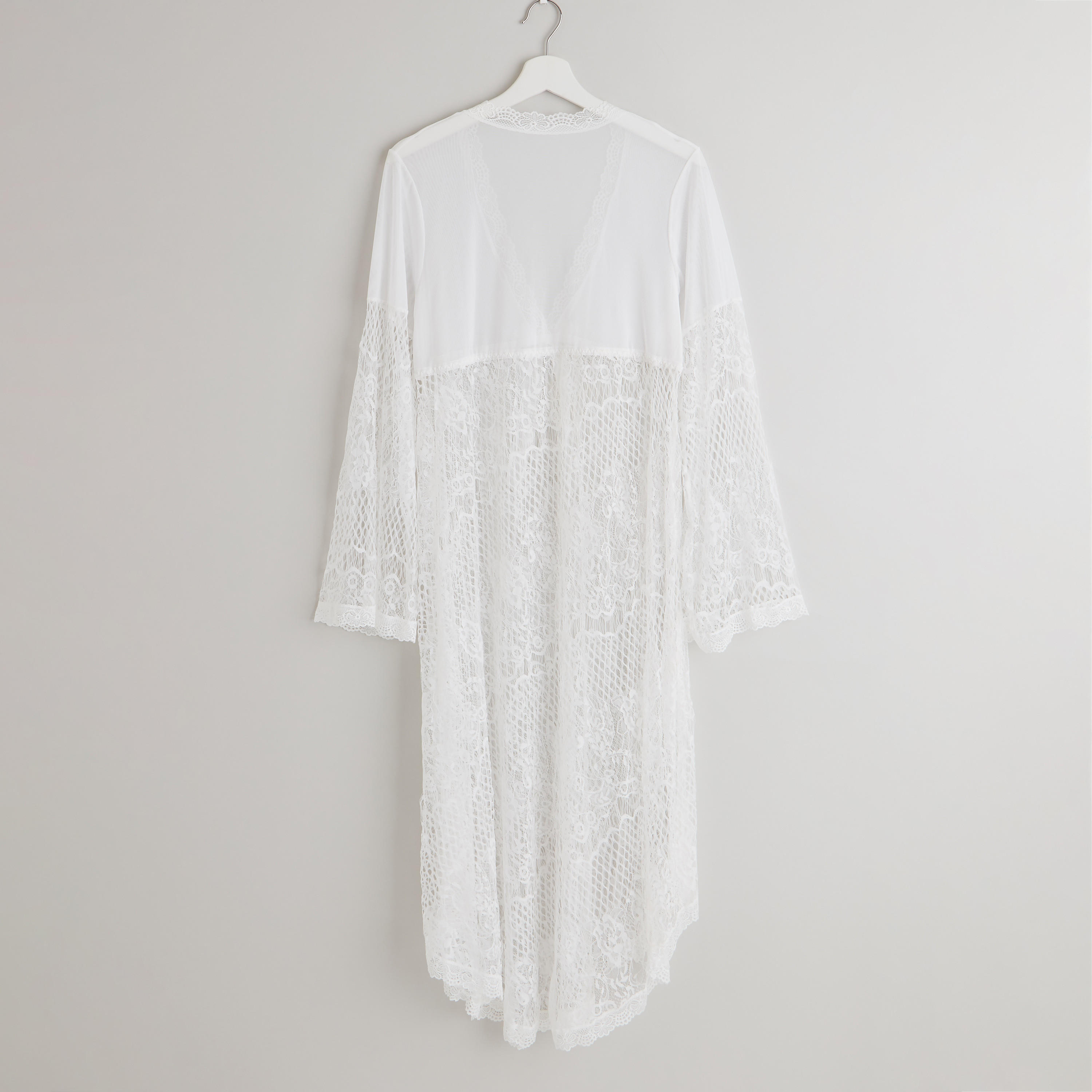 ملابس نوم بأكمام واسعة بياقة V دانتيل مع ثونج-women-clothing-nightwear-nighties-image-4