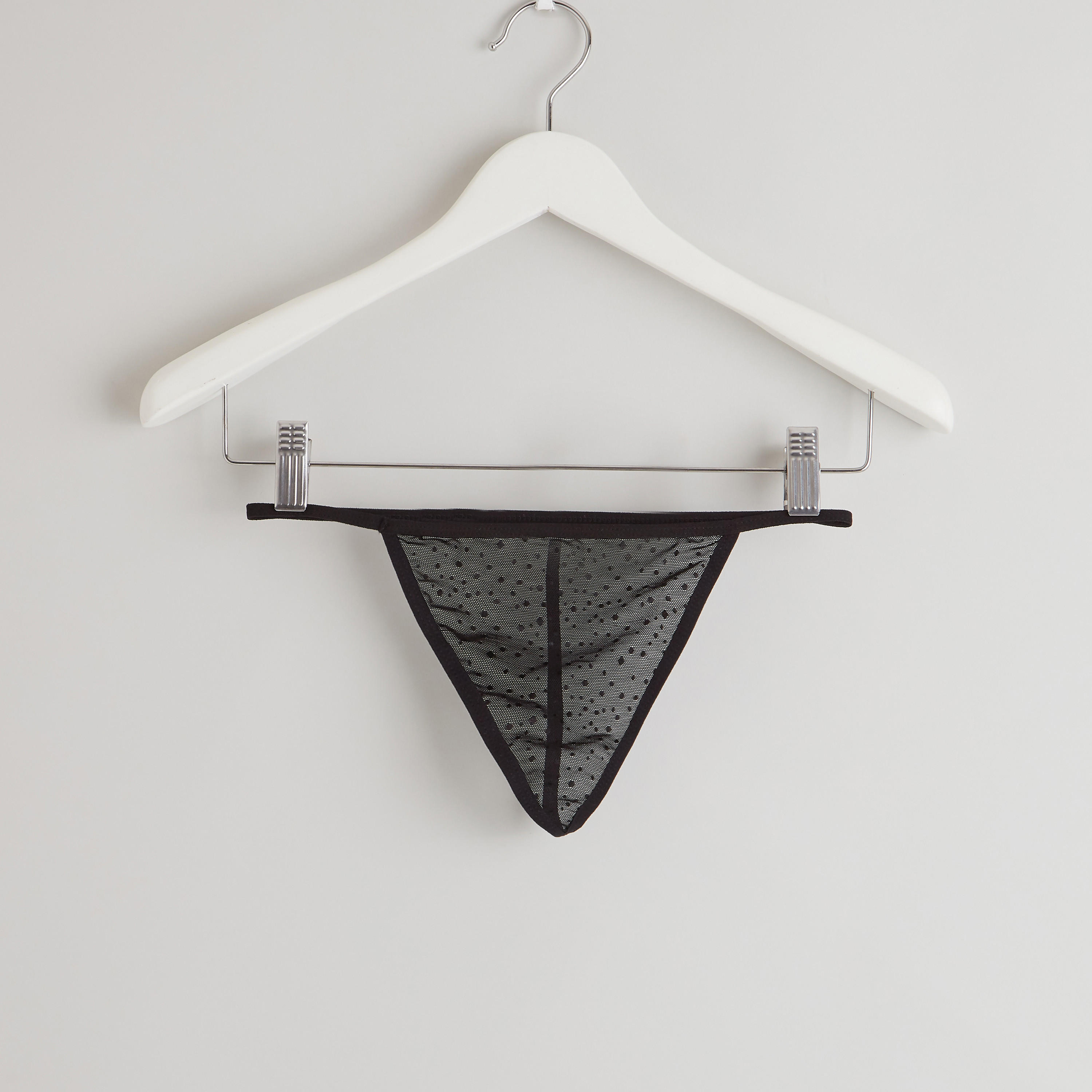 طقم نوم بتفاصيل دانتيل مع أربطة وثونغ - 3 قطع-women-clothing-nightwear-nighties-image-8