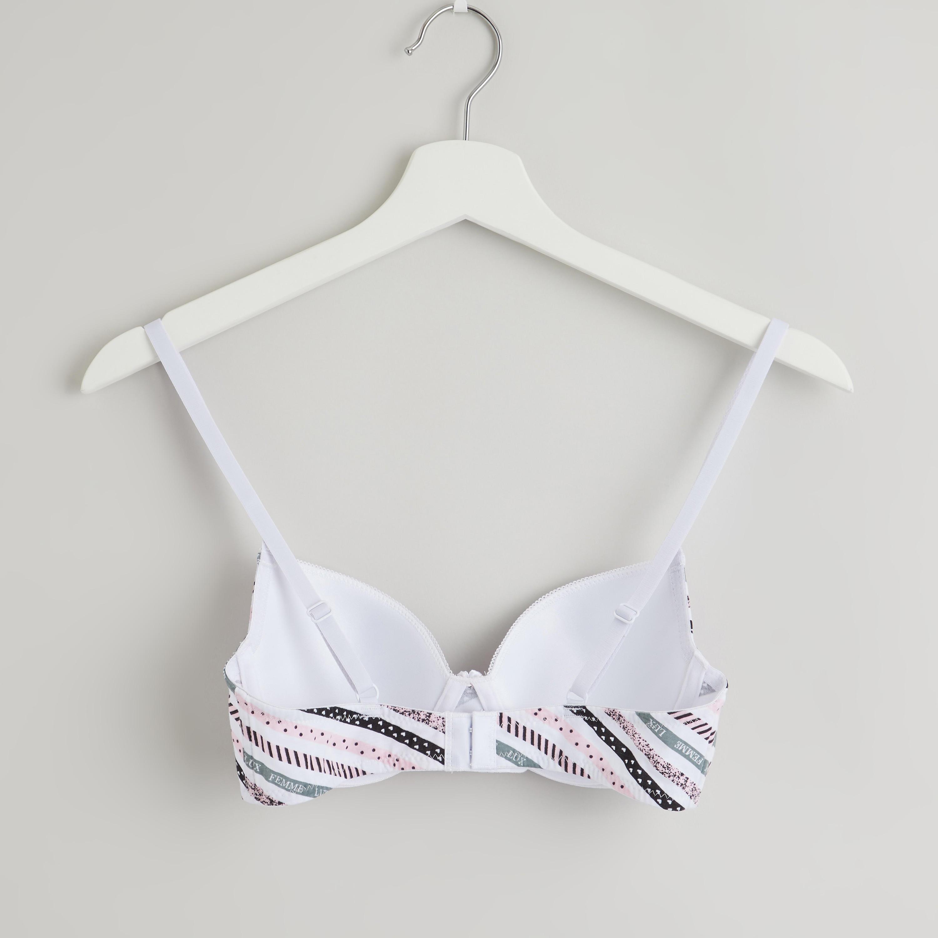 Printed Padded Bra with Hook and Eye Closure-women-clothing-lingerie-bras-image-2