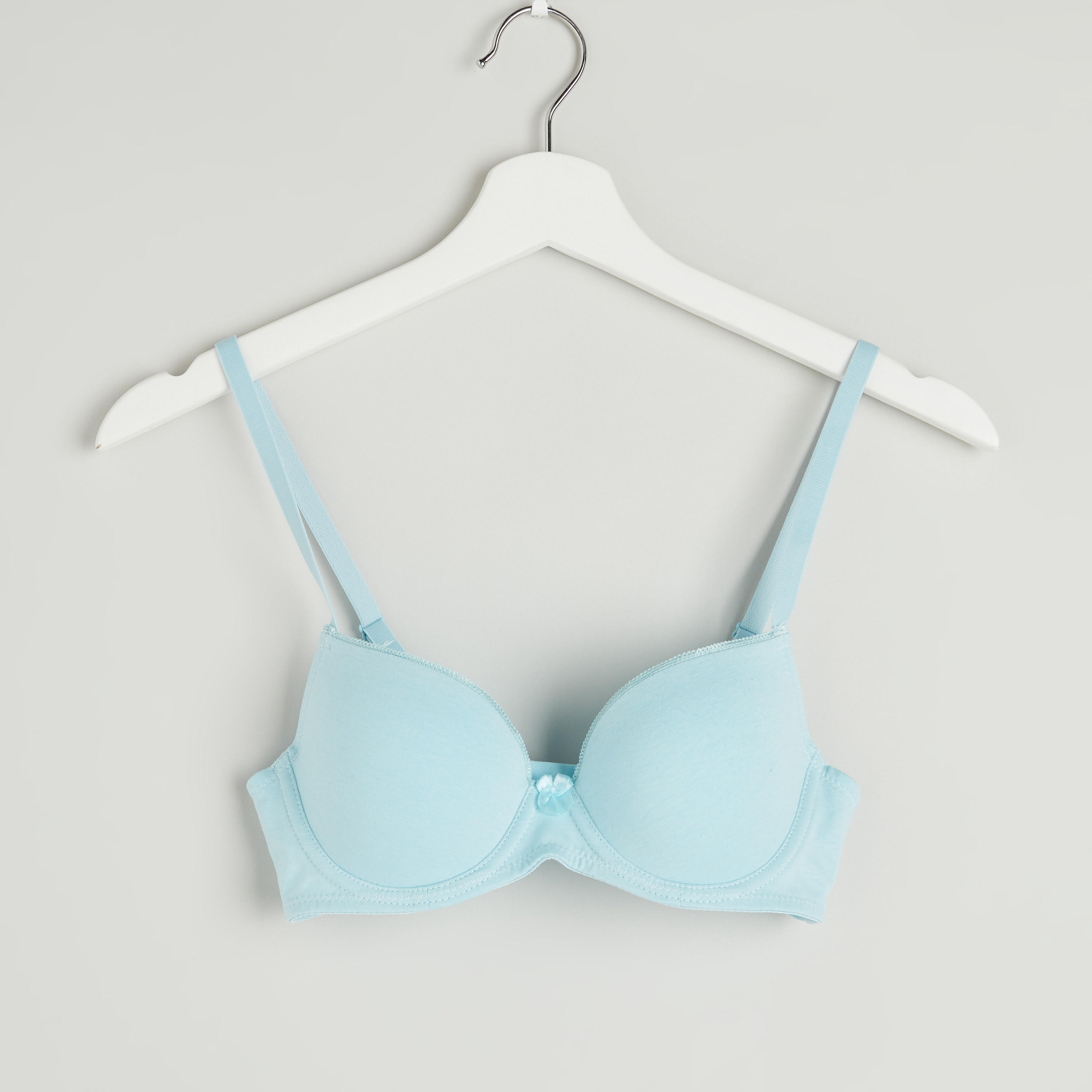Plain Padded T-shirt Bra with Hook and Eye Closure-women-clothing-lingerie-bras-image-1
