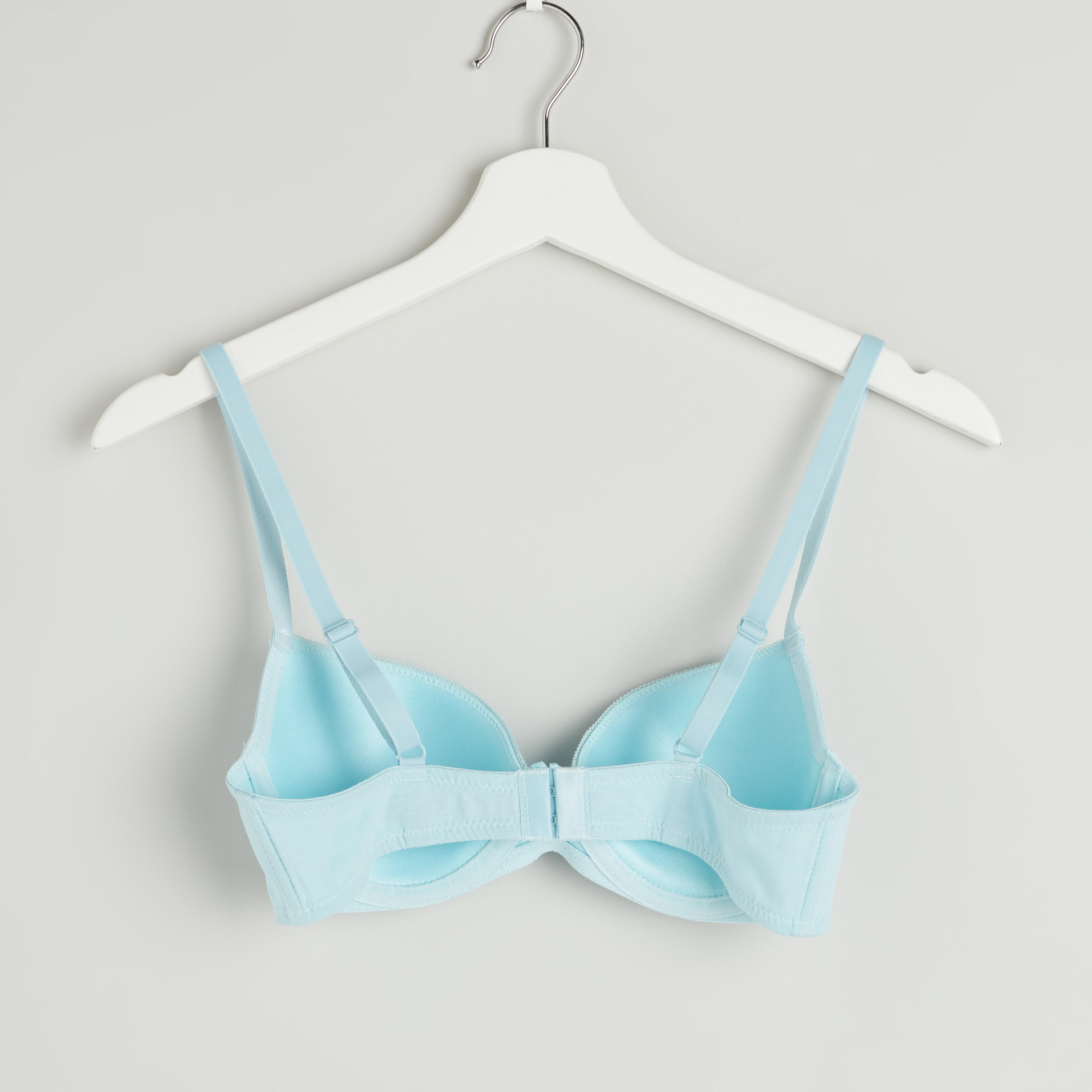 Plain Padded T-shirt Bra with Hook and Eye Closure-women-clothing-lingerie-bras-image-2