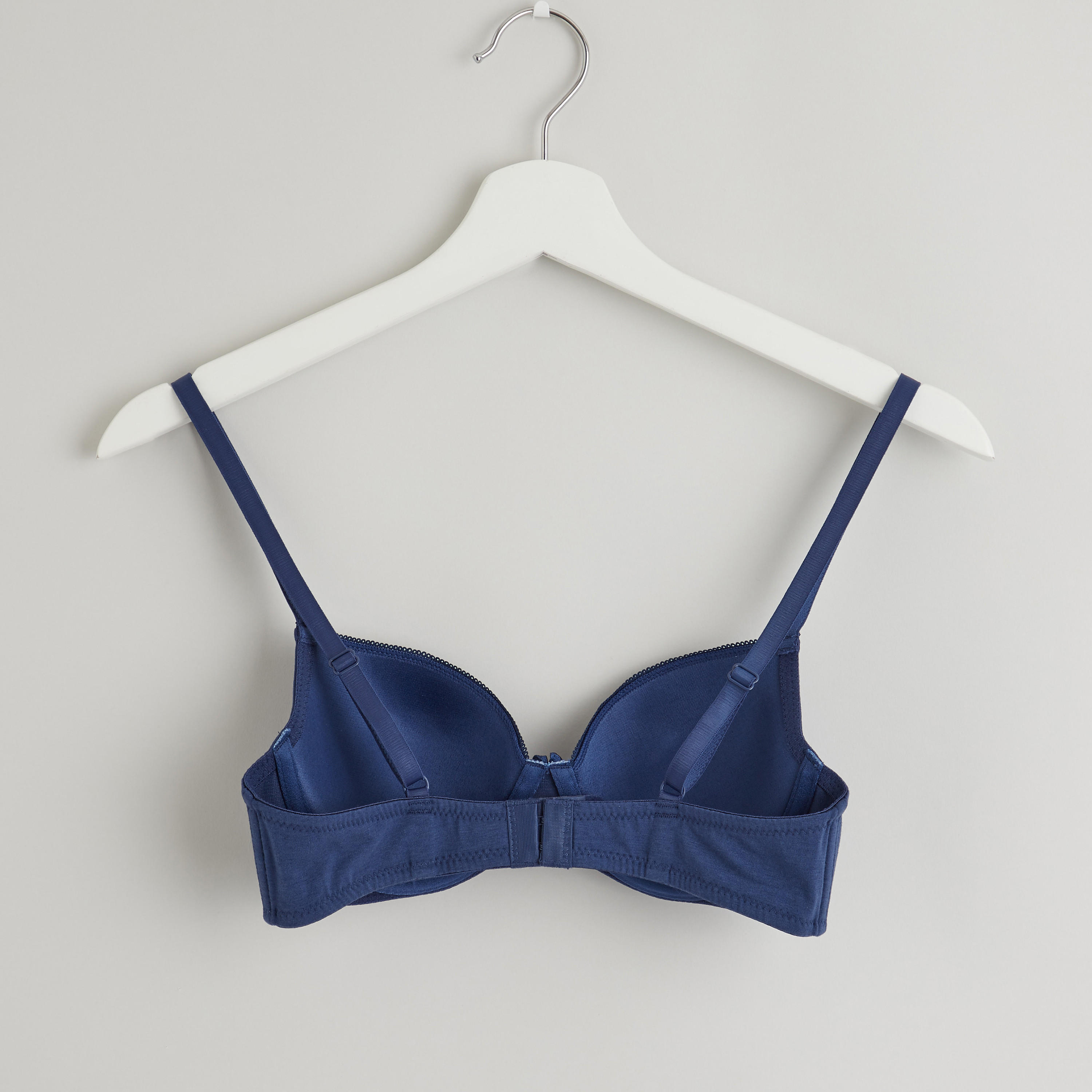 Plain Padded T-shirt Bra with Hook and Eye Closure-women-clothing-lingerie-bras-image-2
