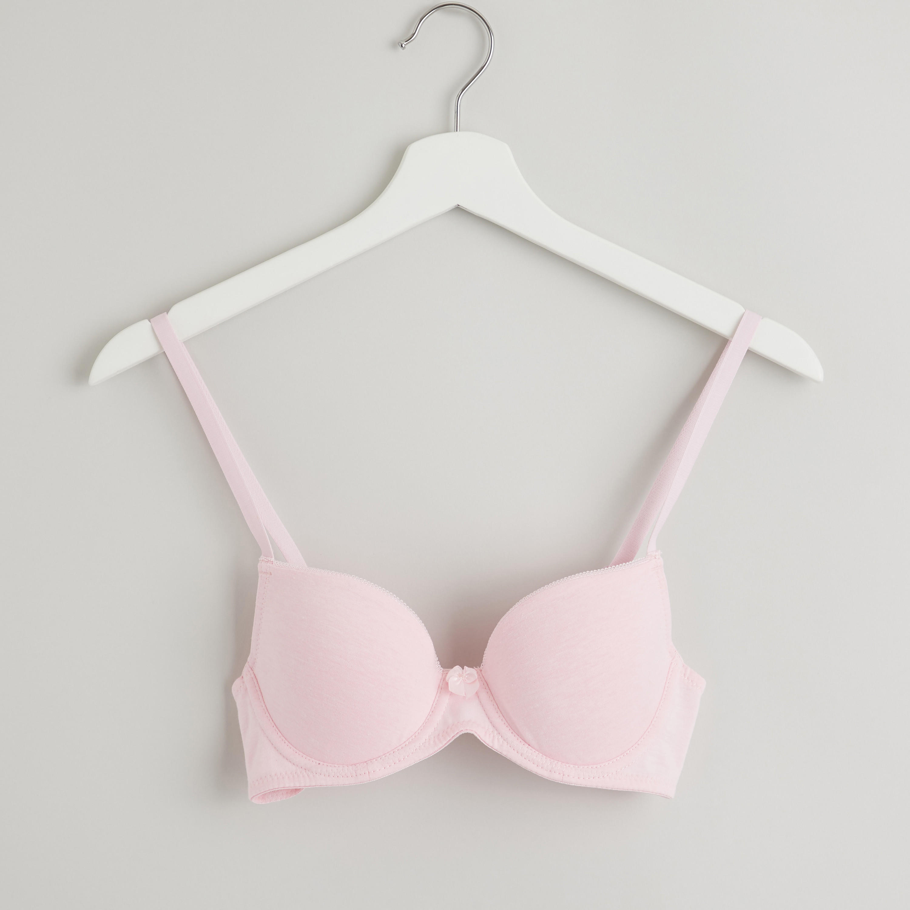 Plain Lightly Padded Bra with Hook and Eye Closure-women-clothing-lingerie-bras-image-1