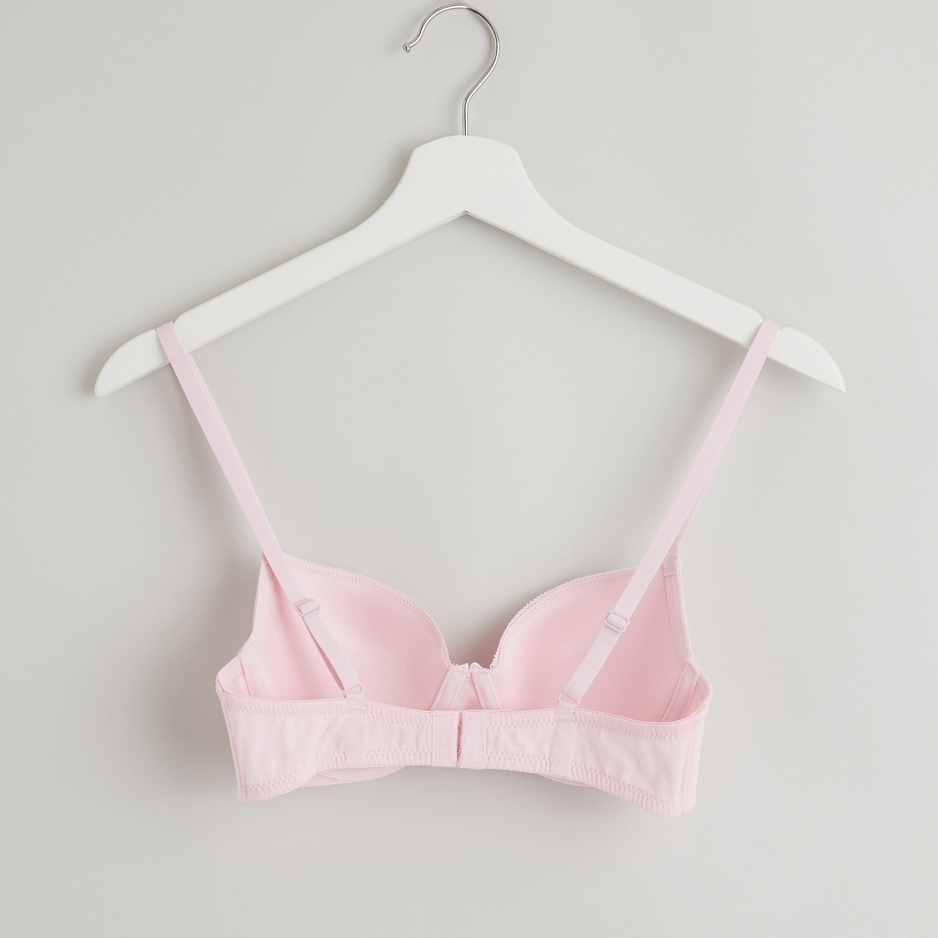 Plain Lightly Padded Bra with Hook and Eye Closure-women-clothing-lingerie-bras-image-2