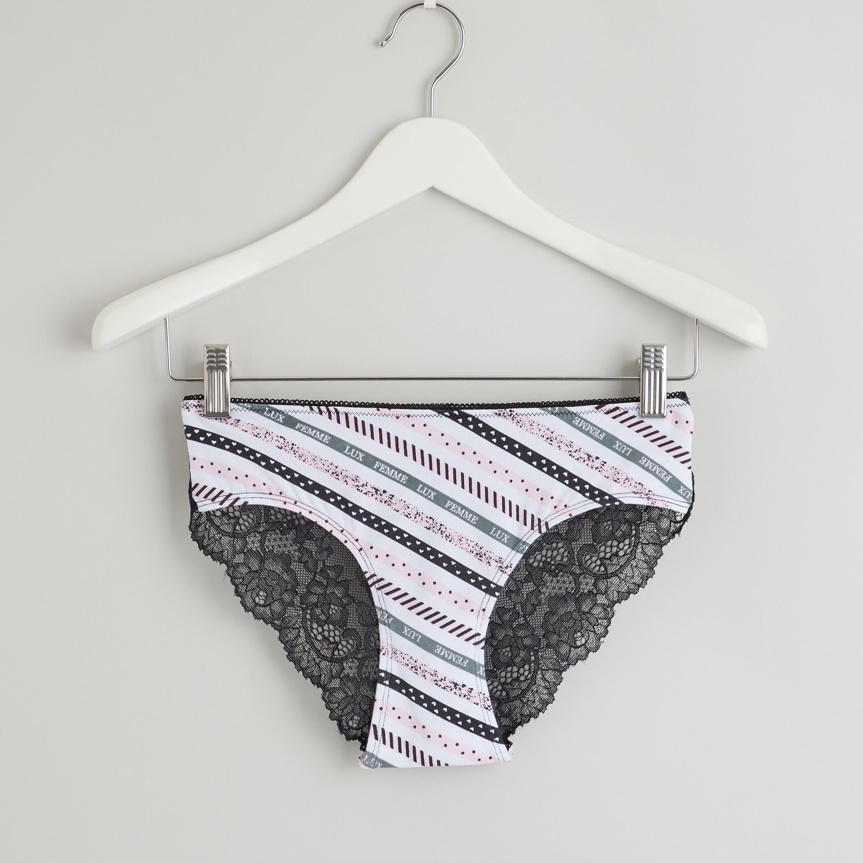 سراويل داخلية بخصر مطّاطي وتفاصيل دانتيل-women-clothing-lingerie-panties-image-1