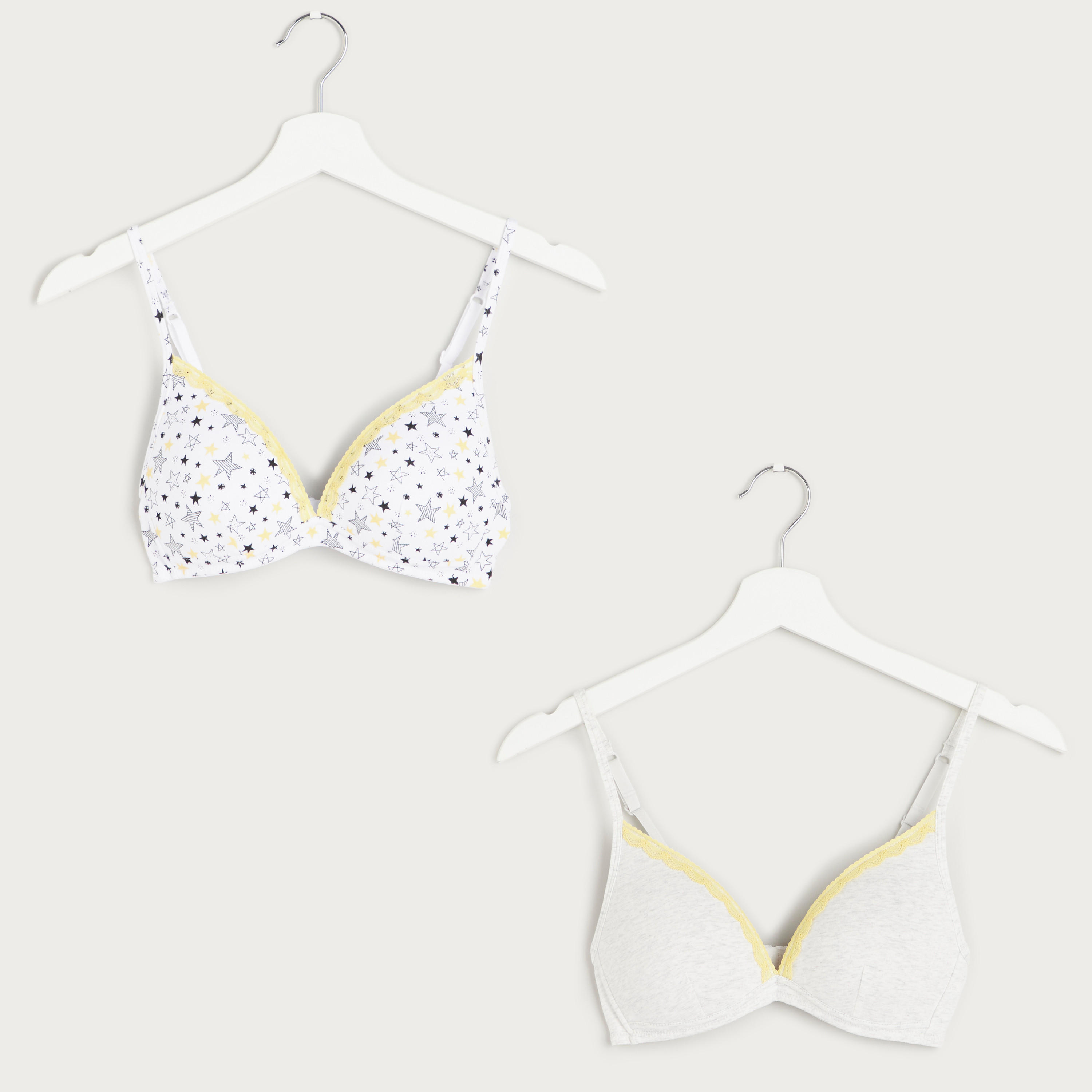 صدريّة تيشيرت مبطّنة بمشبك إغلاق - طقم من قطعتين متنوعتين-women-clothing-lingerie-bras-image-1