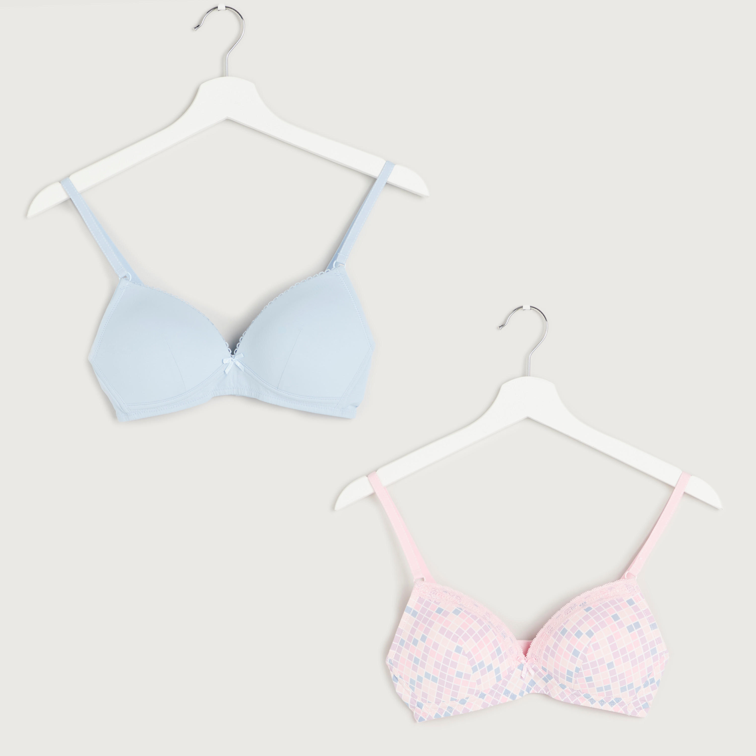 صدريّة تيشيرت متنوعة بمشبك إغلاق - طقم من قطعتين متنوعتين-women-clothing-lingerie-bras-image-1
