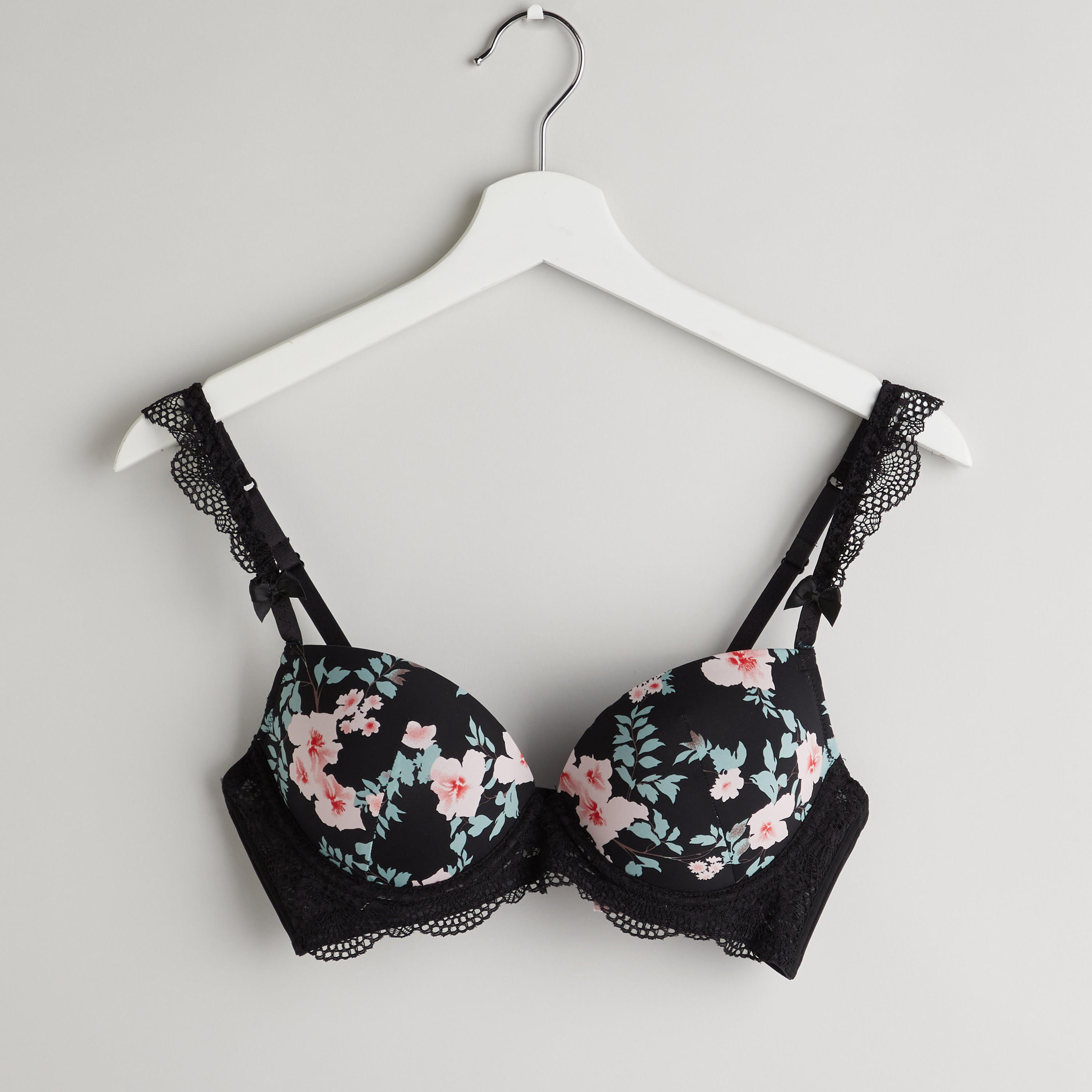 طقم سراويل داخلية وصدريّة بلانج مبطّنة بطبعات زهرية-women-clothing-lingerie-lingeriesets-image-2