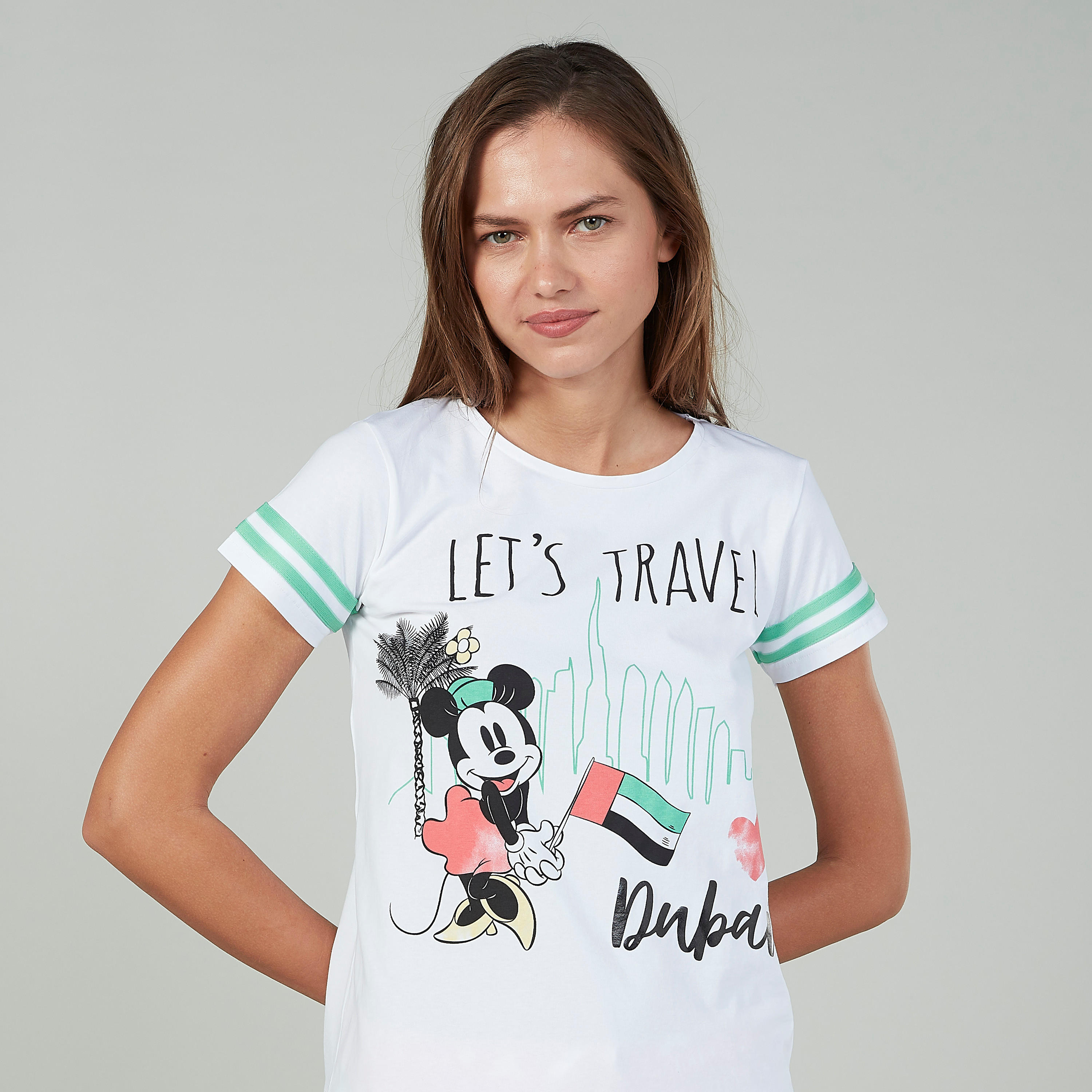 طقم بنطلون رياضي طويل مع تيشيرت بياقة مستديرة وطبعات ميكي ماوس-women-clothing-nightwear-pyjamas-longsets-image-3