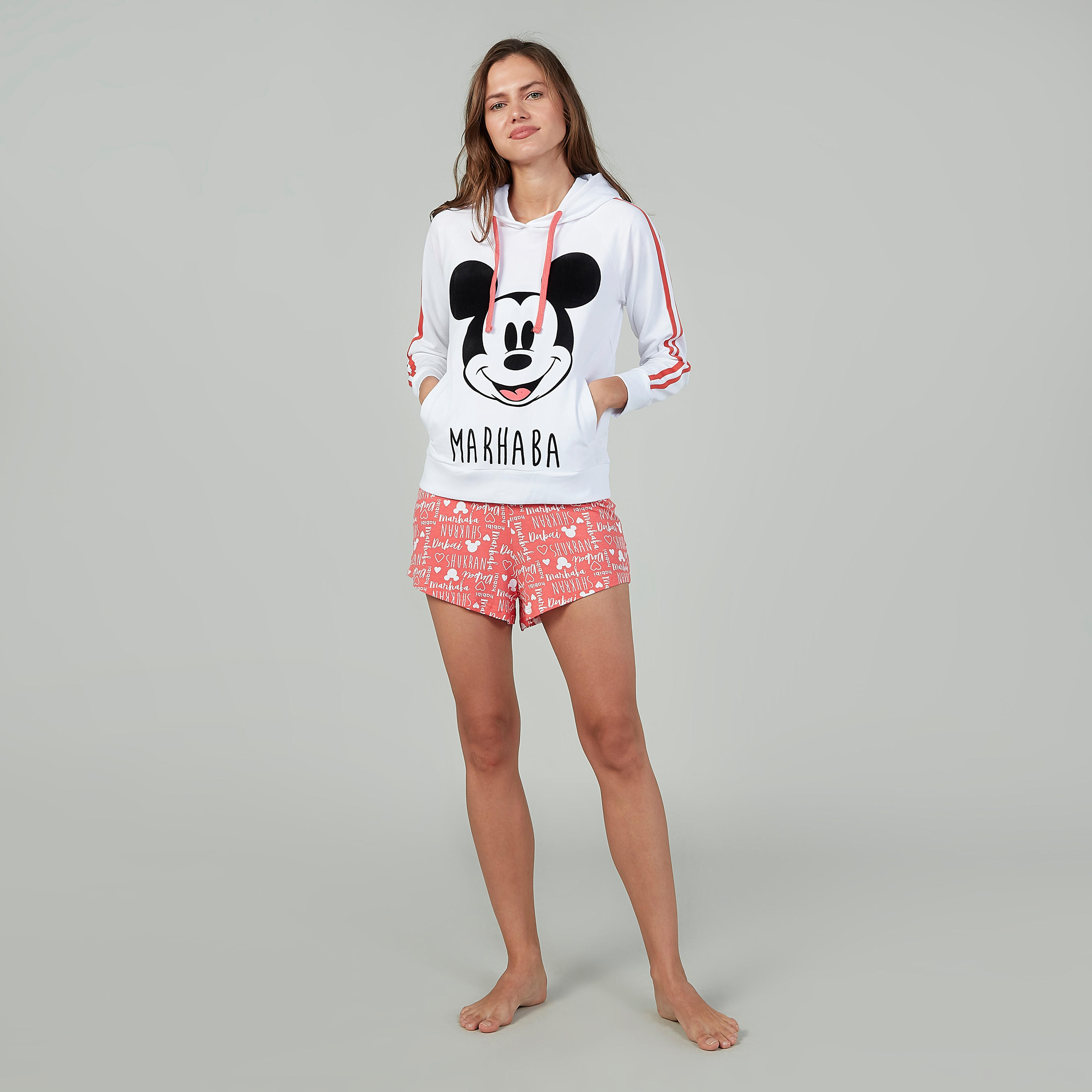 سويت شيرت بقبّعة وأكمام طويلة وطبعات ميكي ماوس-women-clothing-nightwear-pyjamas-tops-image-1