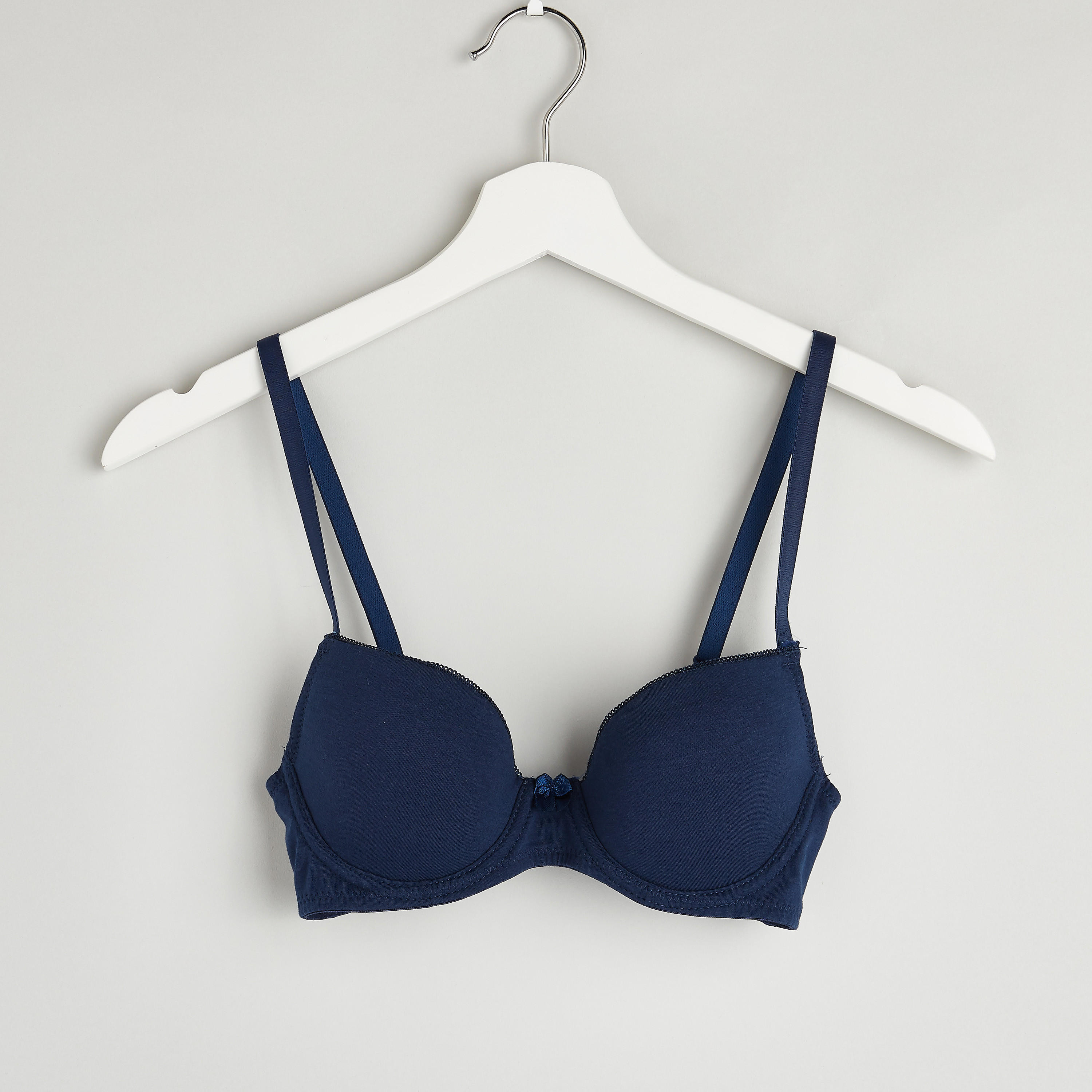 Solid Padded T-shirt Bra with Hook and Eye Closure-women-clothing-lingerie-bras-image-1