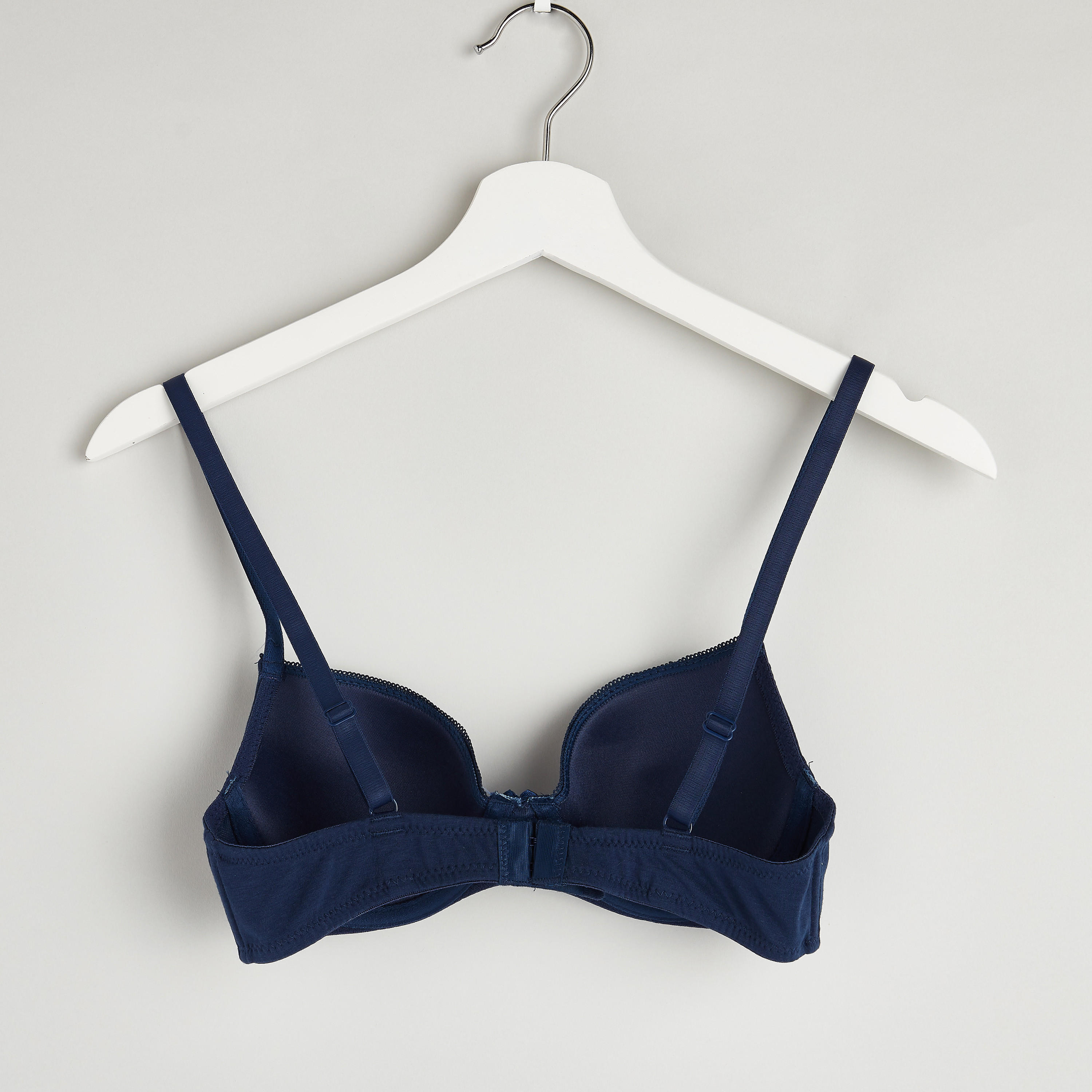 Solid Padded T-shirt Bra with Hook and Eye Closure-women-clothing-lingerie-bras-image-2