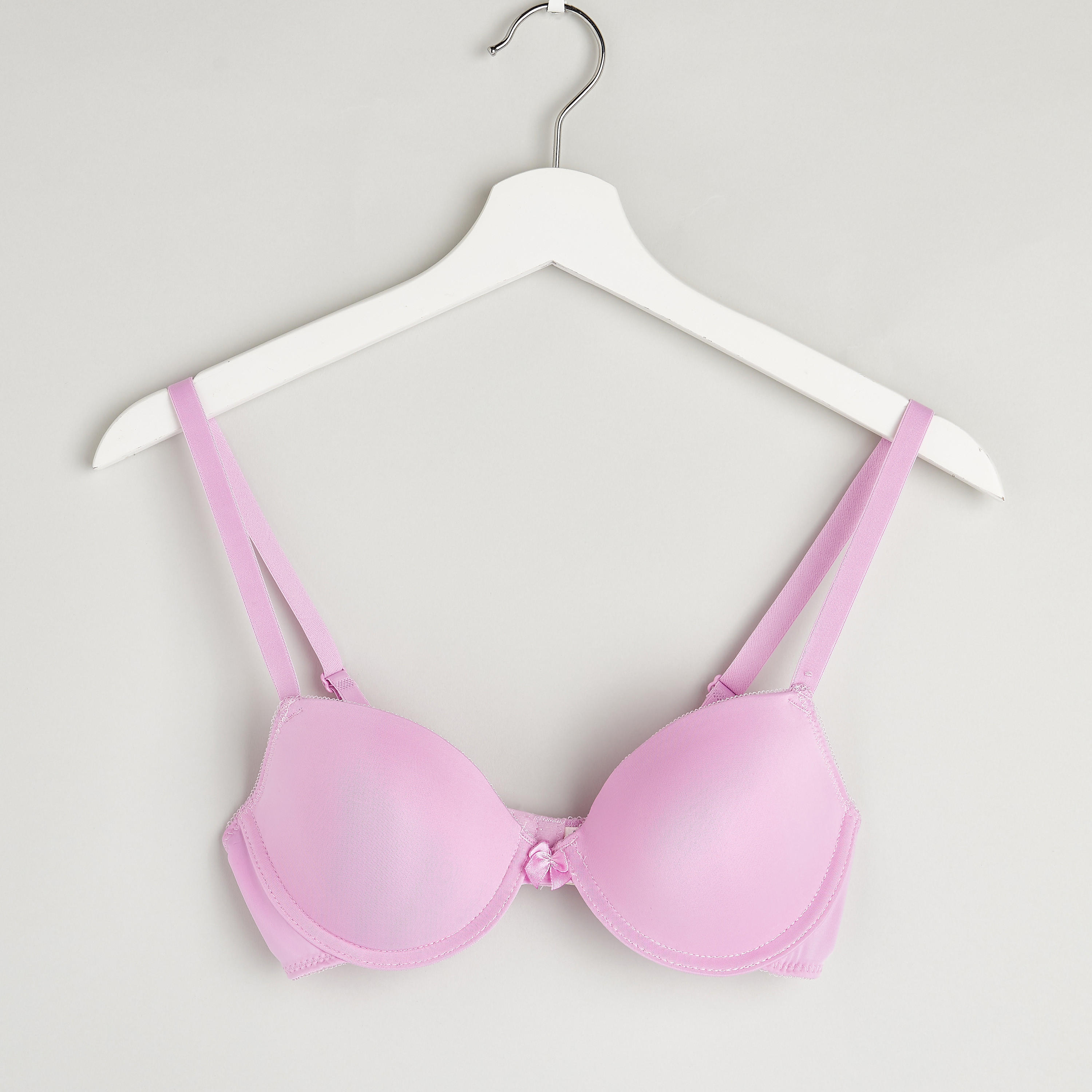 صدرية تيشيرت سادة مبطنة بخطّافة إغلاق-women-clothing-lingerie-bras-image-2