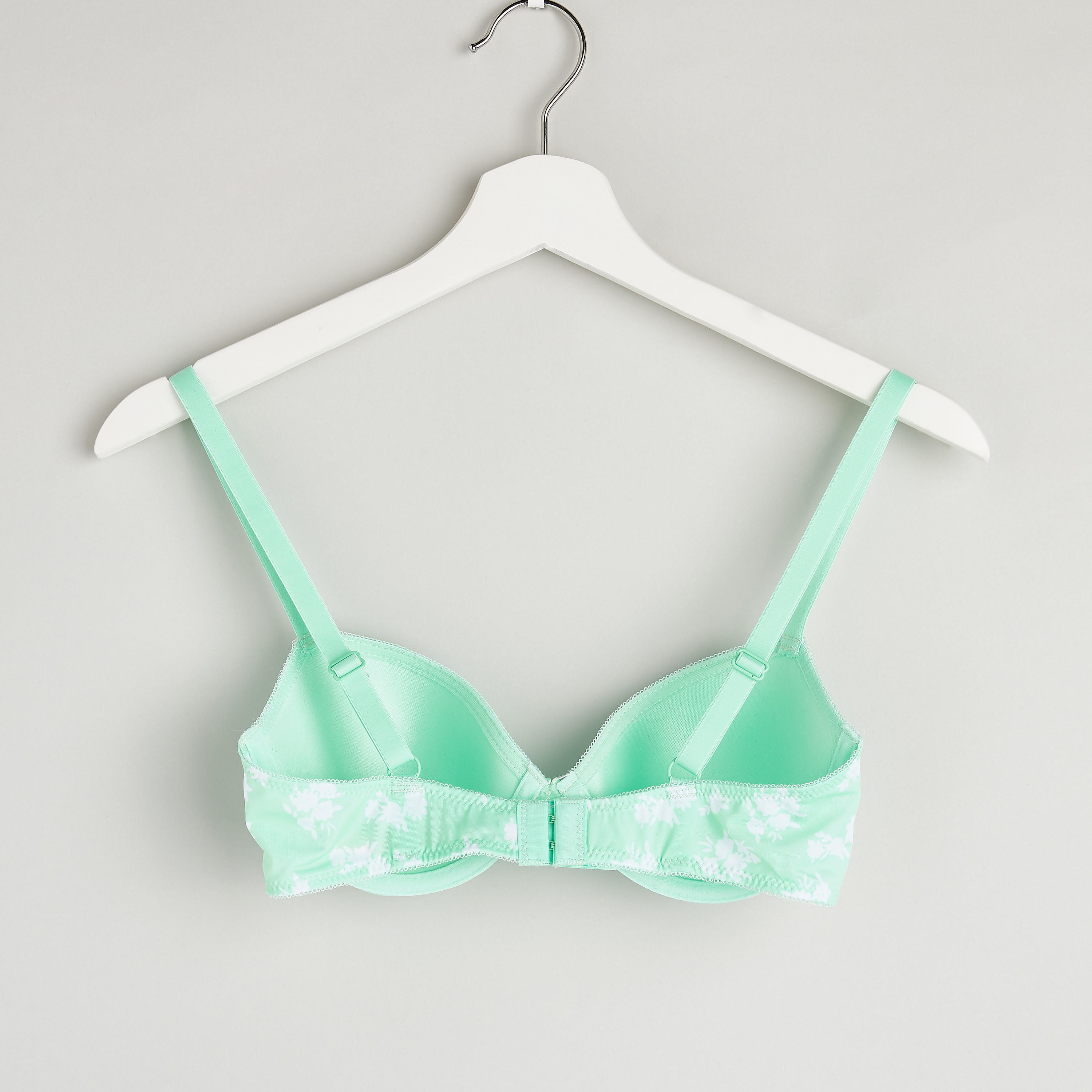 Printed Padded T-shirt Bra with Hook and Eye Closure-women-clothing-lingerie-bras-image-2