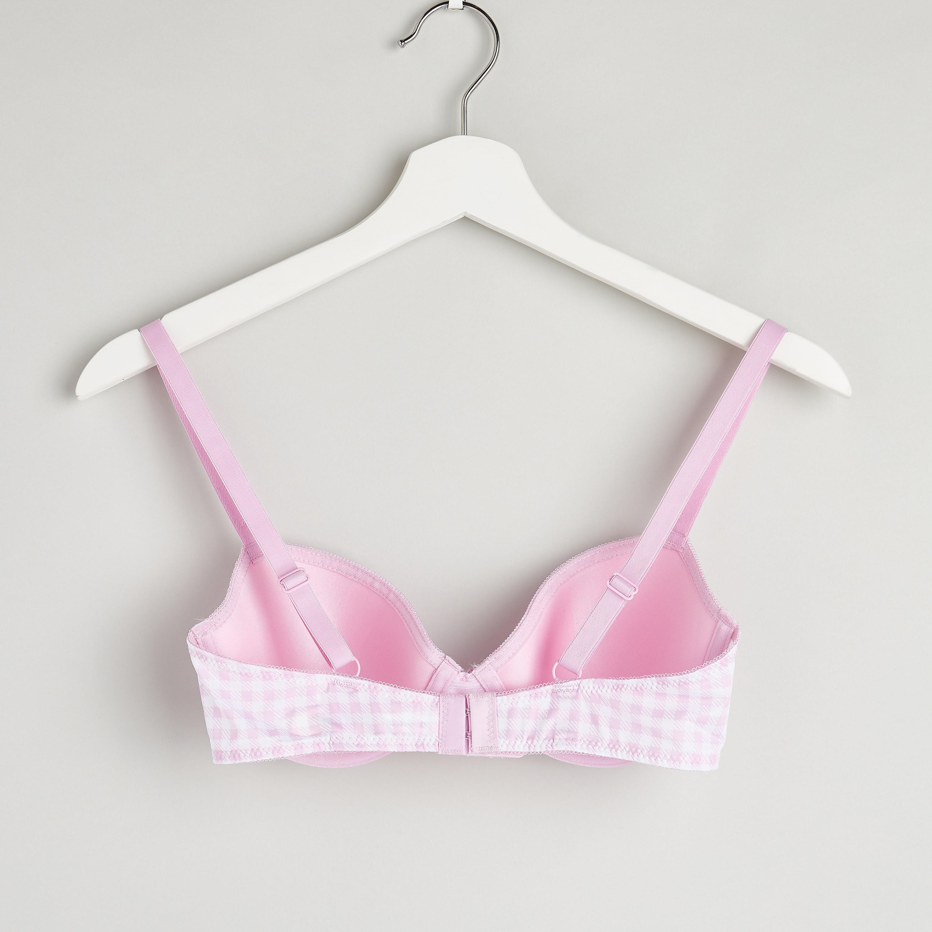 صدرية تيشيرت كاروهات مبطنة بخطّافة إغلاق-women-clothing-lingerie-bras-image-1