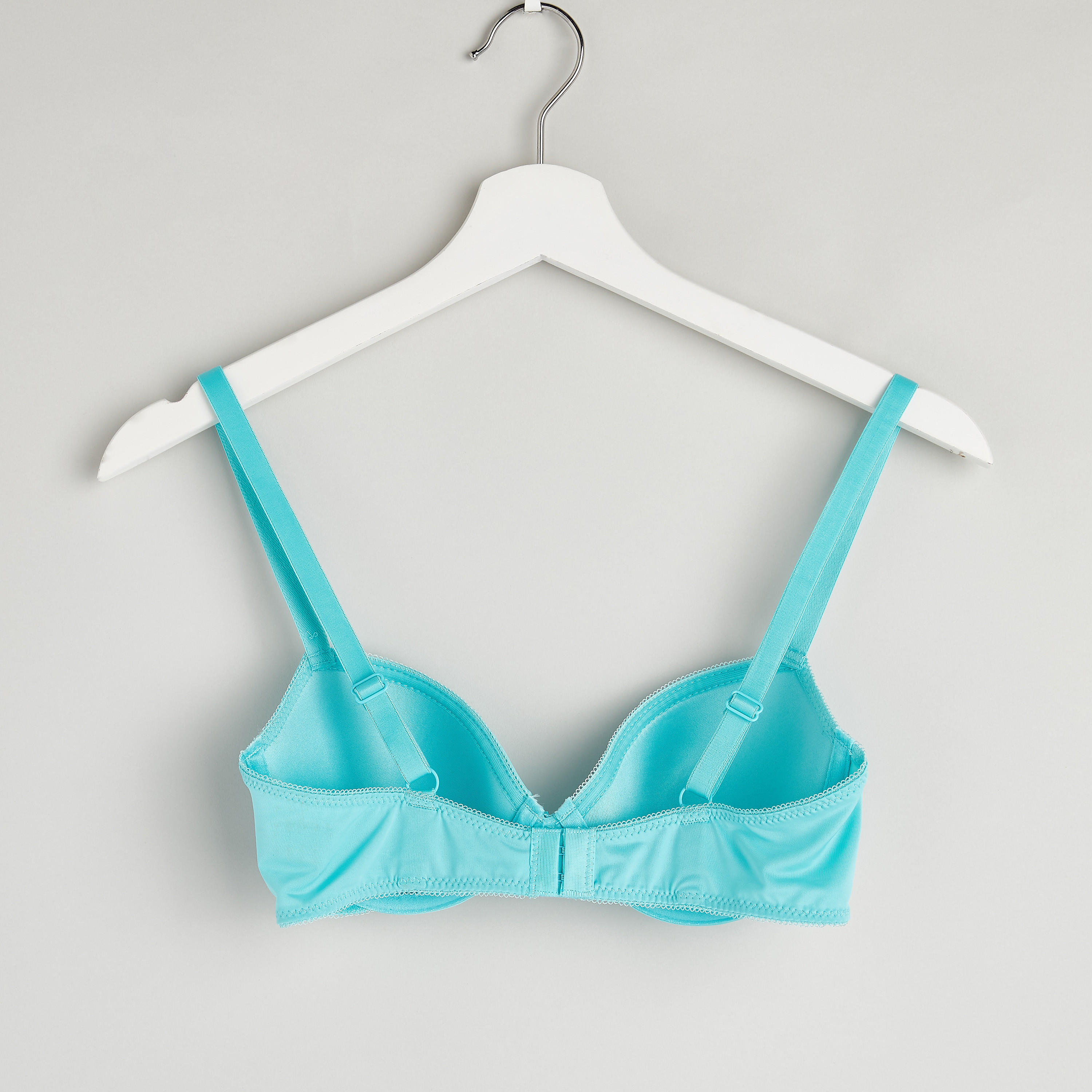 Solid Padded T-shirt Bra with Hook and Eye Closure-women-clothing-lingerie-bras-image-2