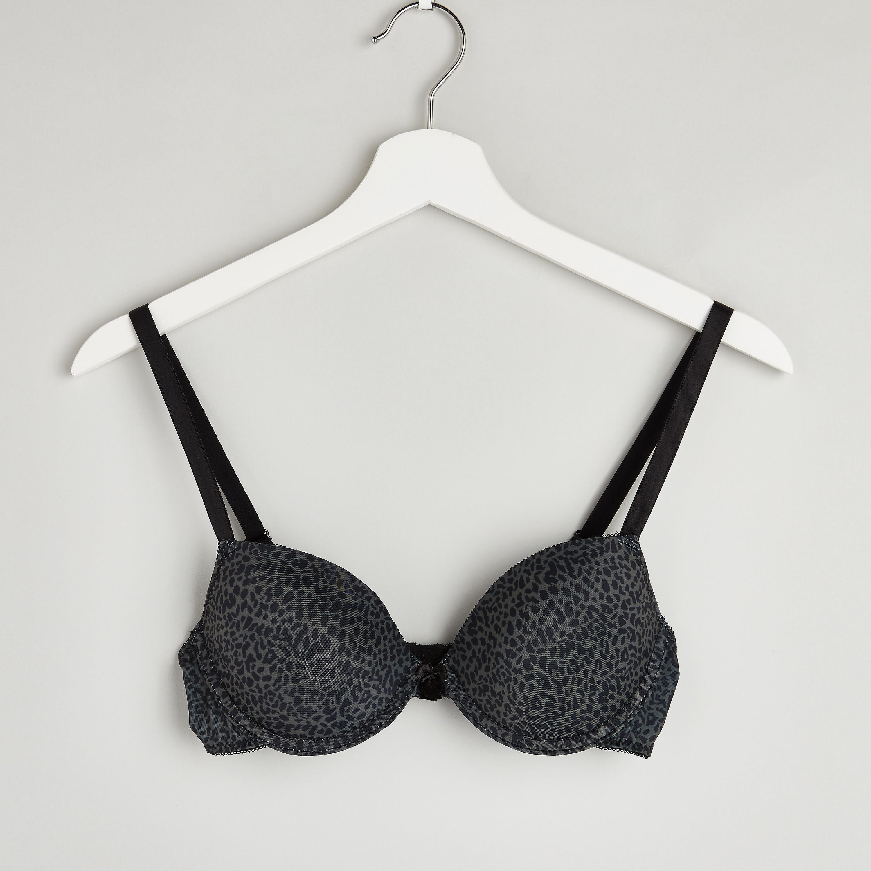 Printed Padded T-shirt Bra with Hook and Eye Closure-women-clothing-lingerie-bras-image-1