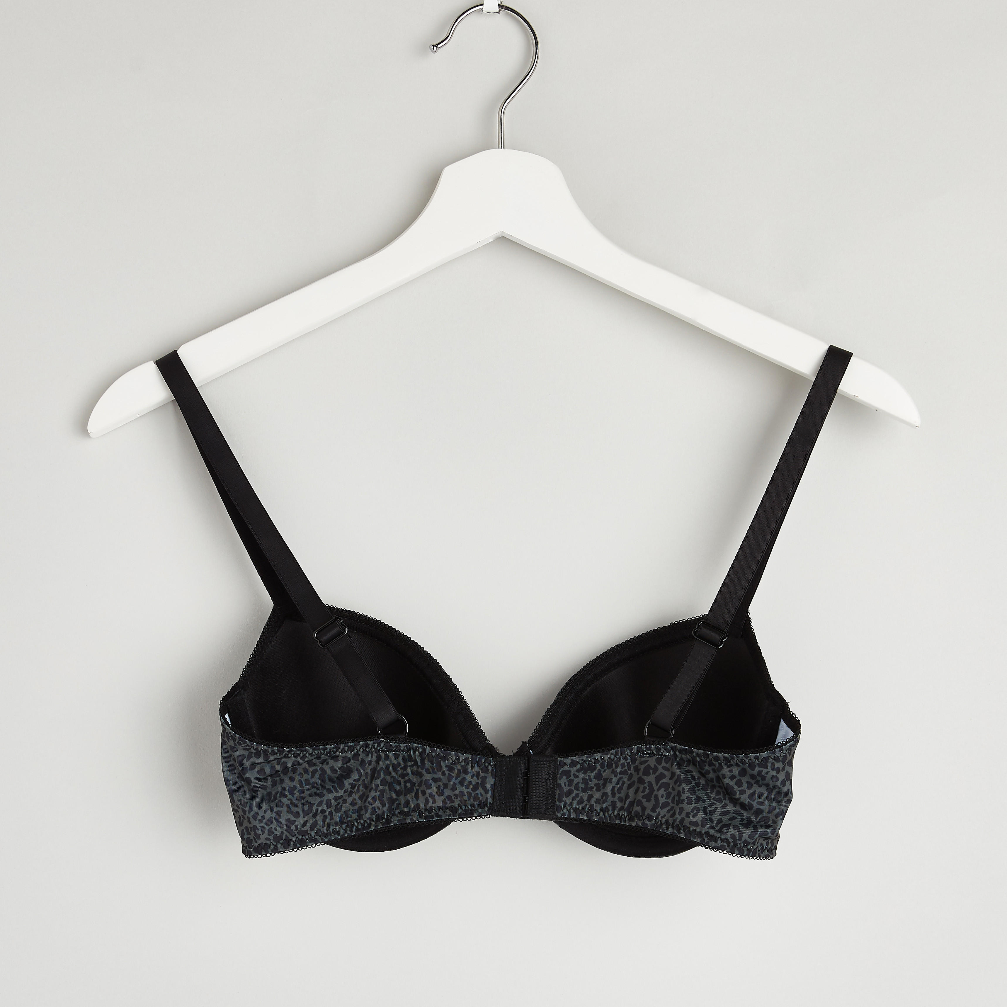 Printed Padded T-shirt Bra with Hook and Eye Closure-women-clothing-lingerie-bras-image-2