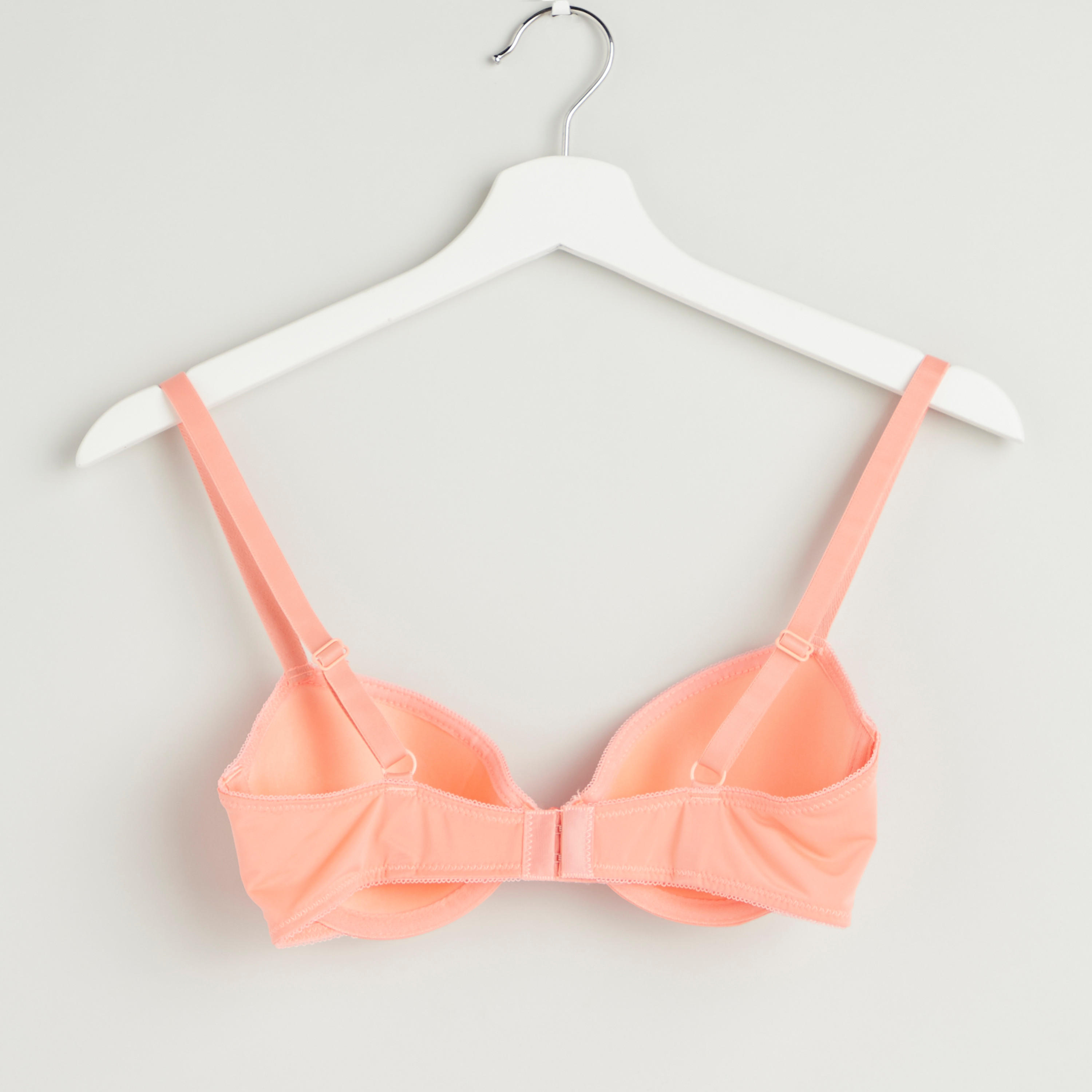 Plain Padded T-shirt Bra with Hook and Eye Closure-women-clothing-lingerie-bras-image-2