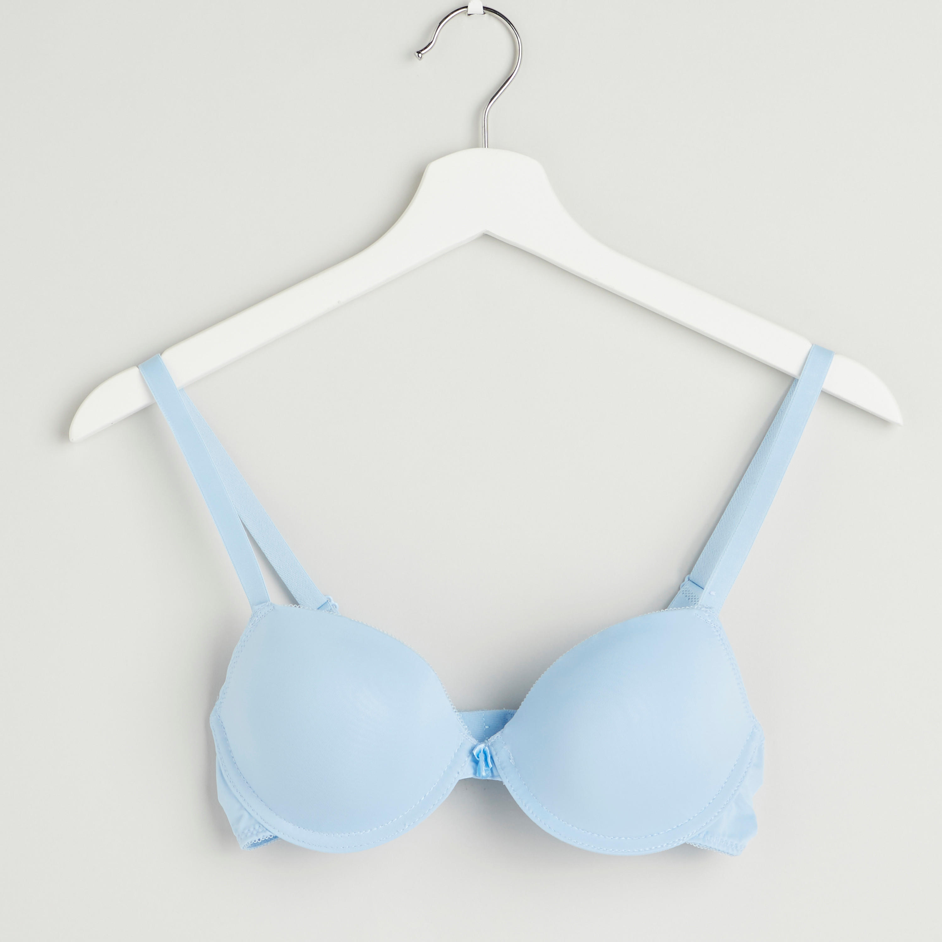 صدرية تيشيرت سادة مبطنة بخطّافة إغلاق-women-clothing-lingerie-bras-image-1