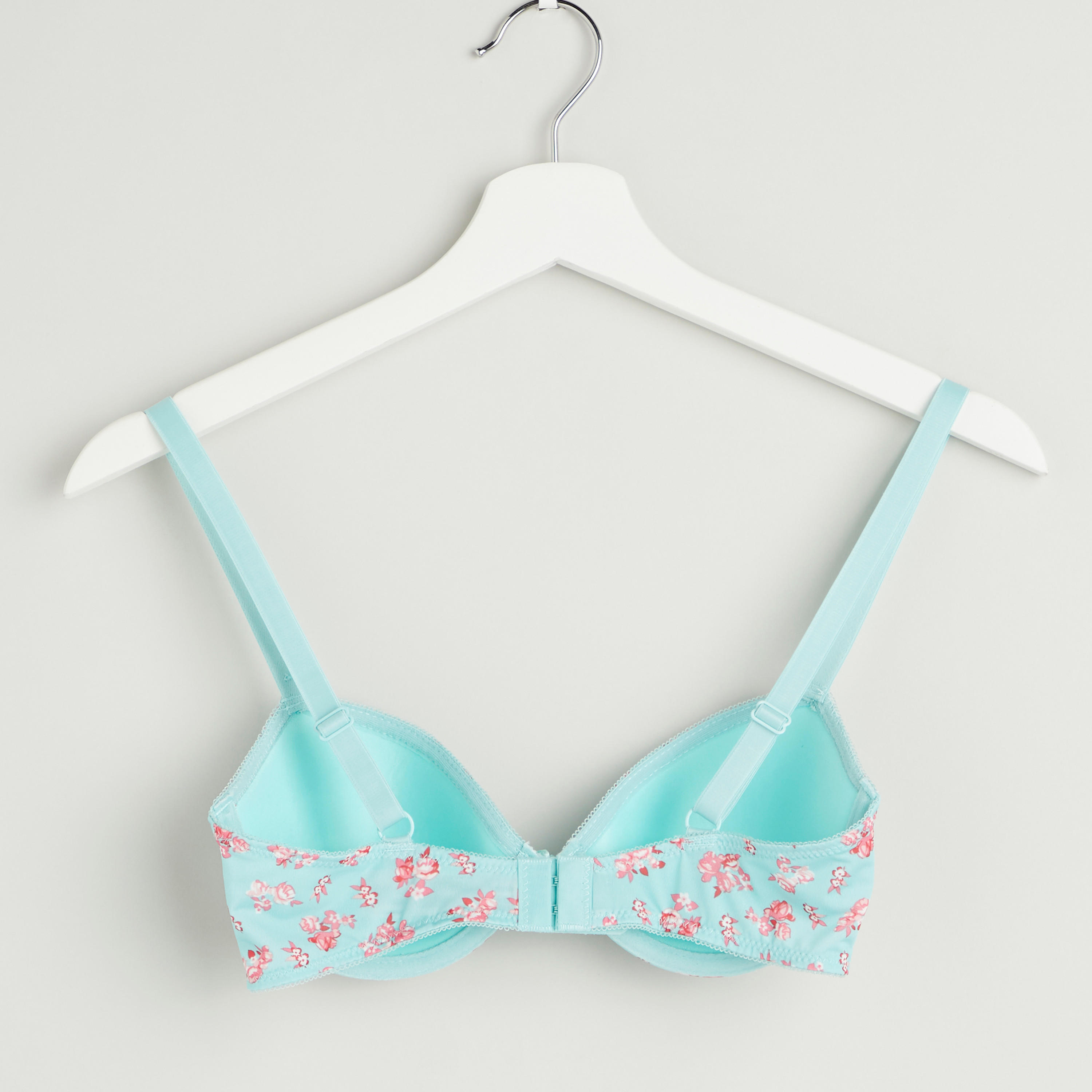 Printed Padded T-shirt Bra with Hook and Eye Closure-women-clothing-lingerie-bras-image-2
