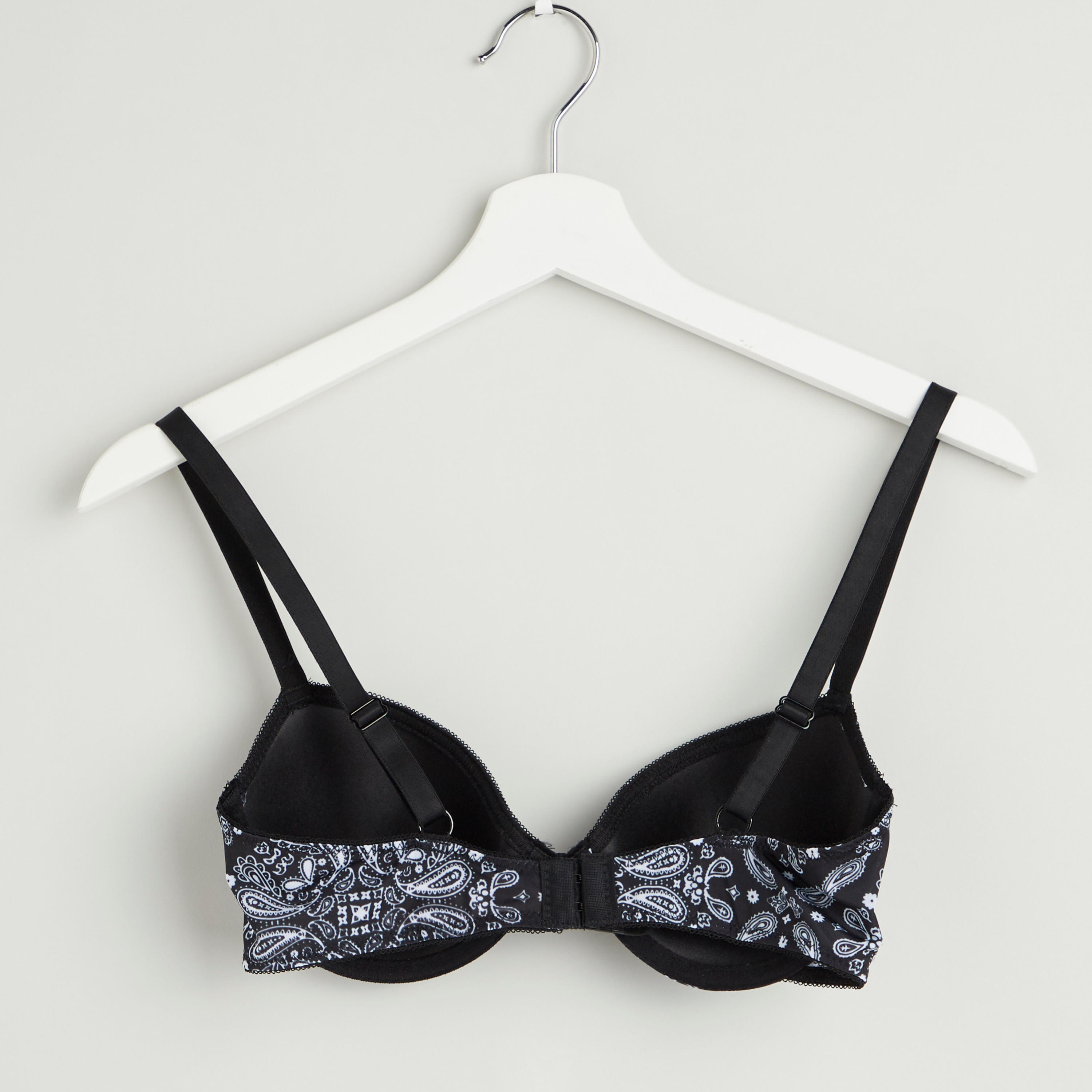 Printed Padded T-shirt Bra with Hook and Eye Closure-women-clothing-lingerie-bras-image-2